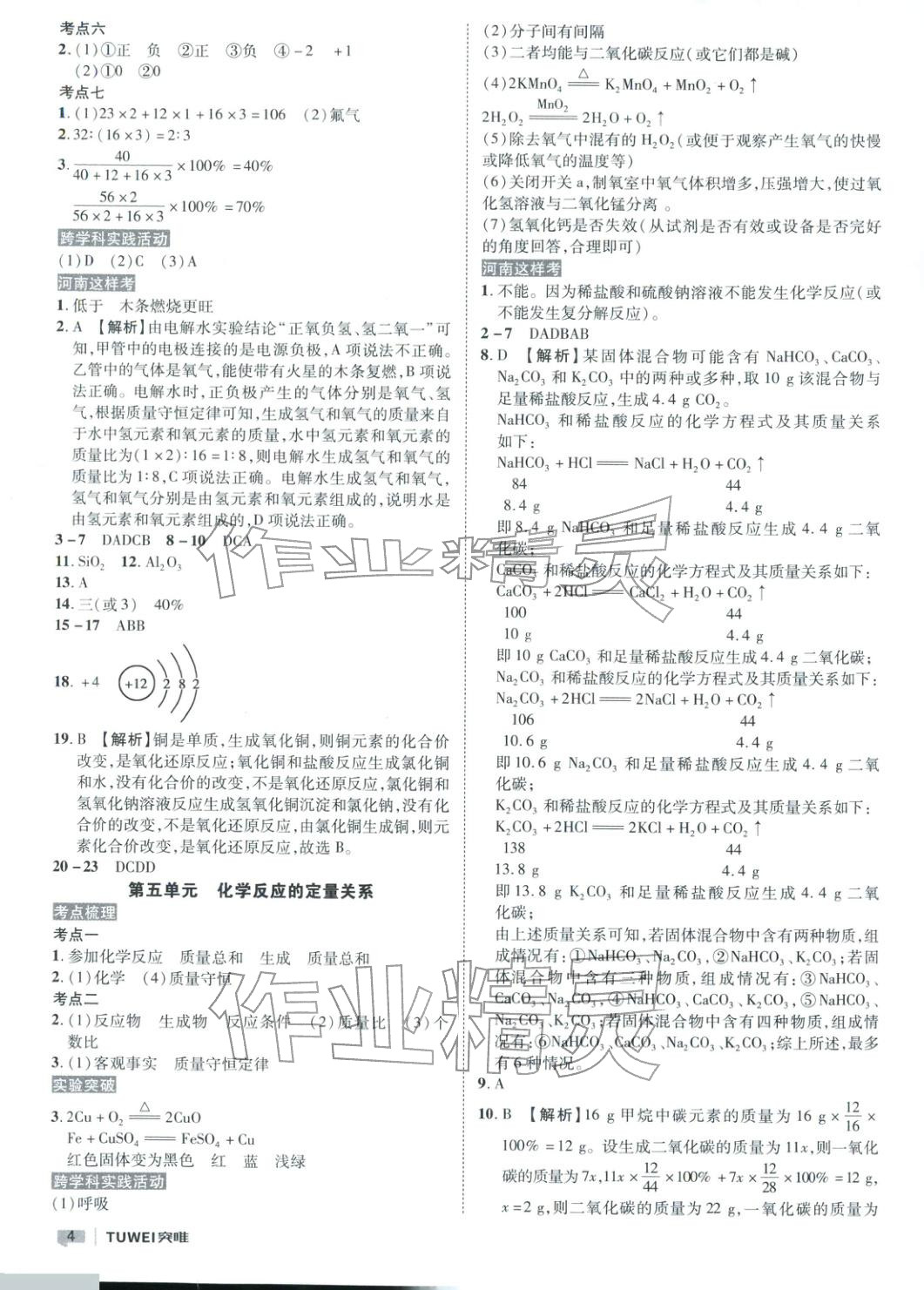 2026年突唯中考中考总复习九年级化学全一册通用版河南专版&nbsp;第4页