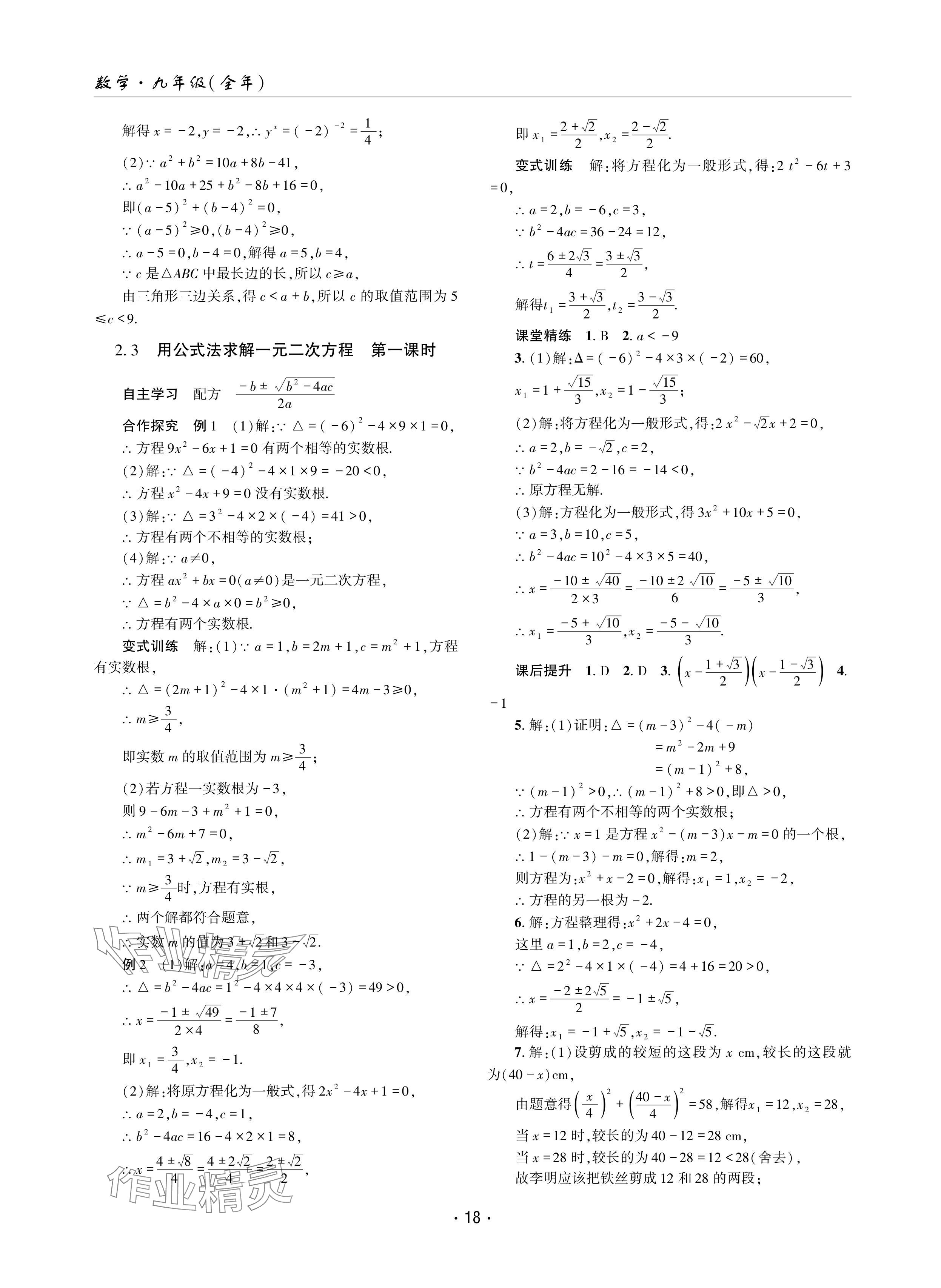 2024年理科愛(ài)好者九年級(jí)數(shù)學(xué)全一冊(cè)北師大版第10-11期 參考答案第17頁(yè)