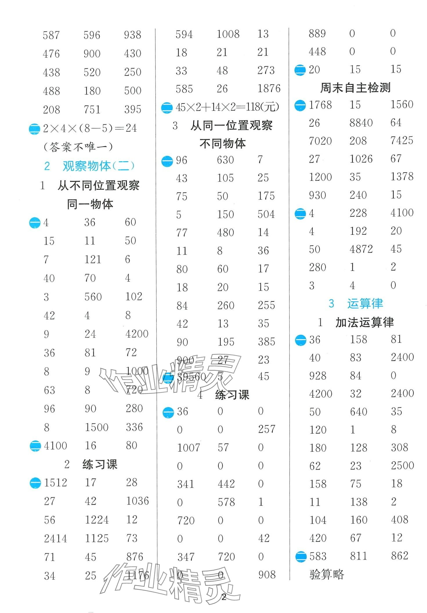 2024年計(jì)算高手四年級數(shù)學(xué)下冊人教版 第2頁