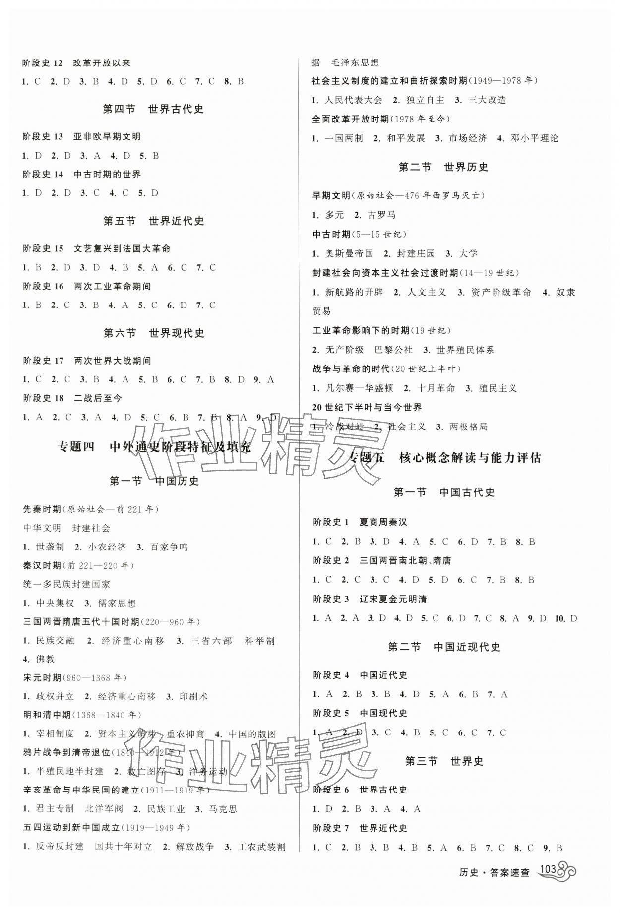 2024年初高中衔接教程赢在新起点九年级历史 参考答案第2页