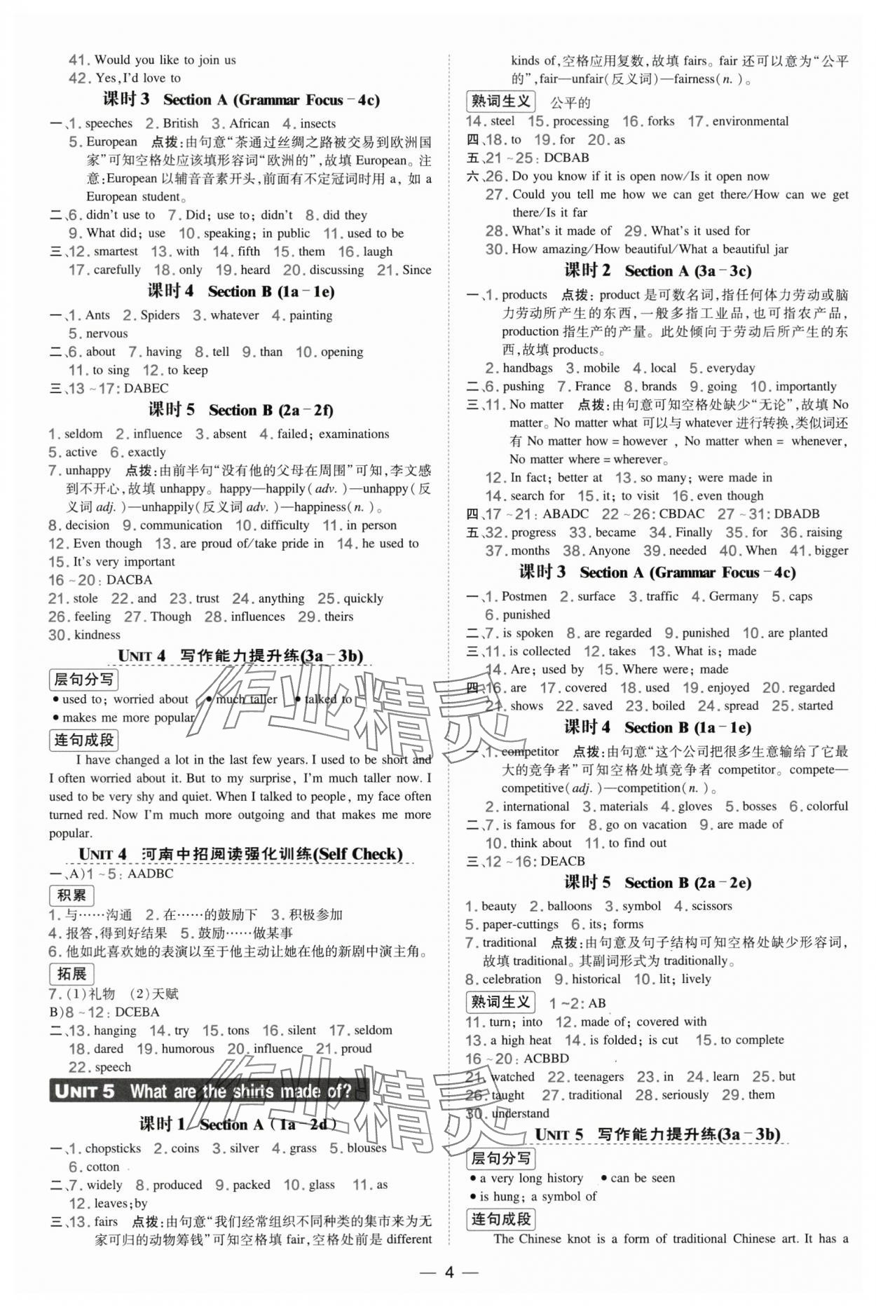 2025年点拨训练九年级英语全一册人教版河南专版 第4页