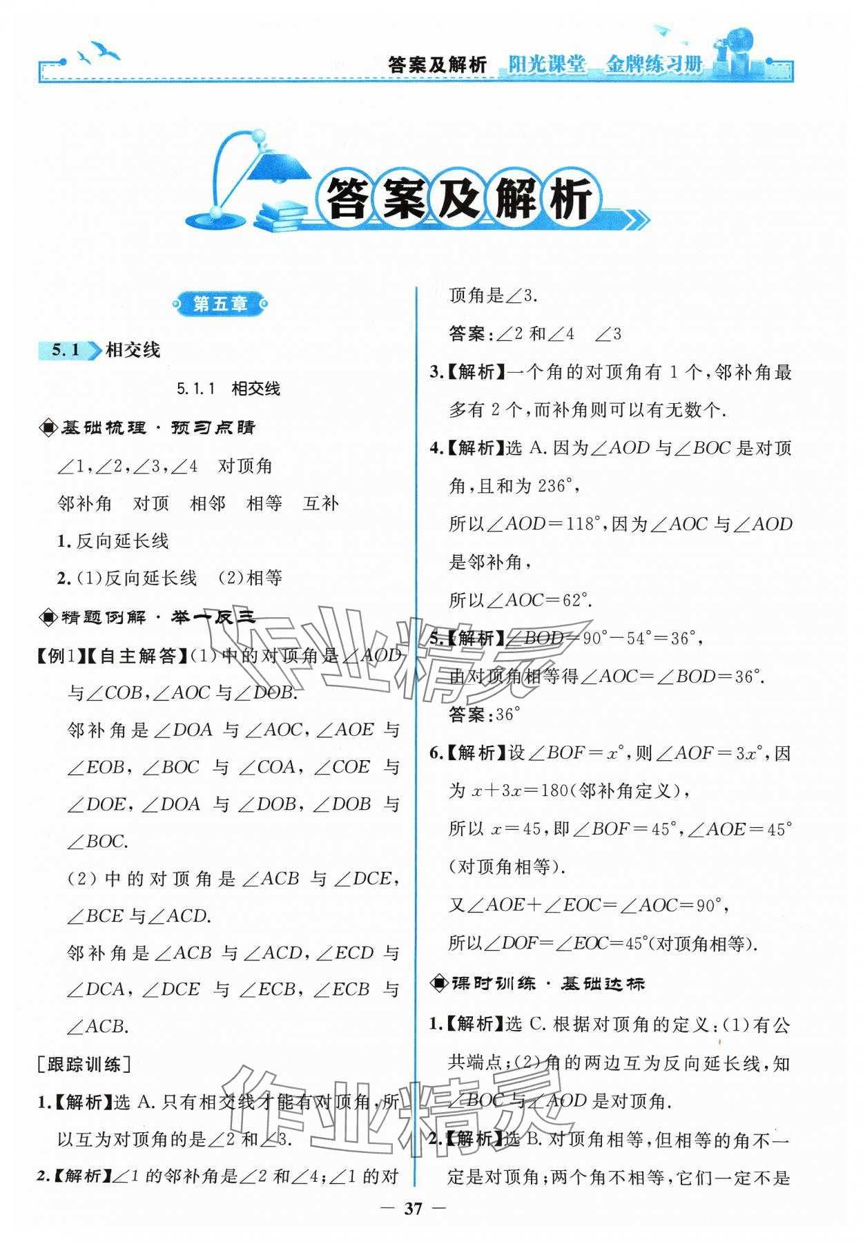 2024年阳光课堂金牌练习册七年级数学下册人教版 第1页