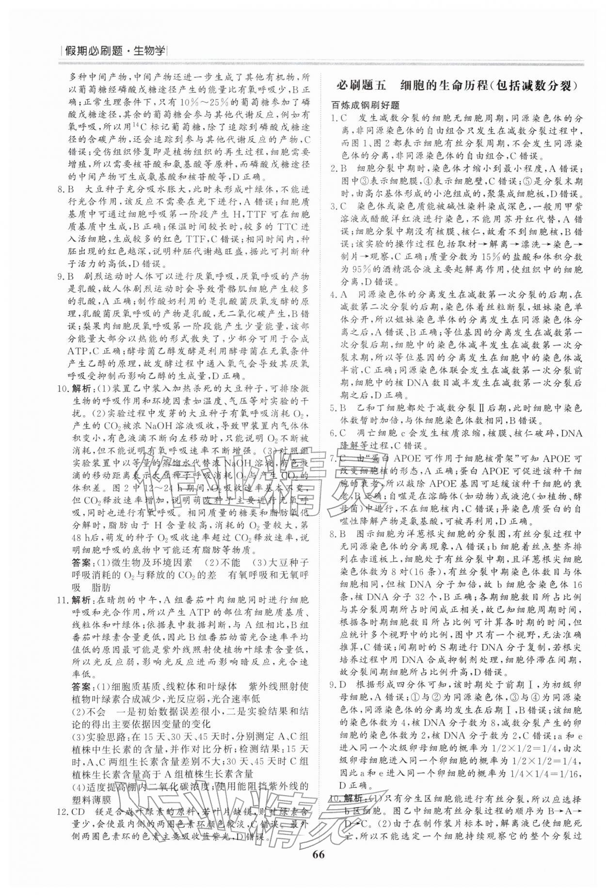 2026年假期必刷题黑龙江教育出版社高二生物&nbsp;第4页