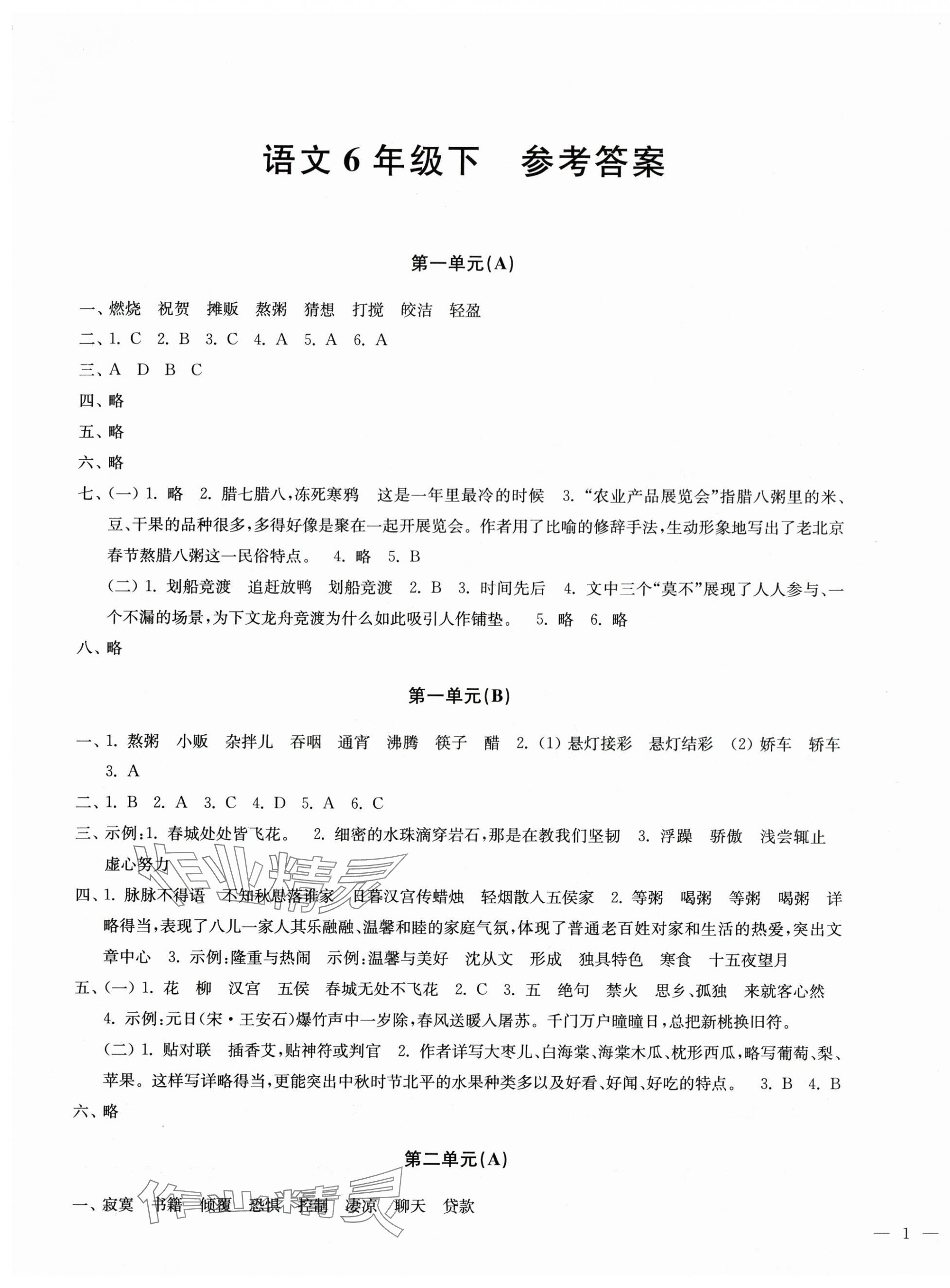 2025年能力素養(yǎng)提優(yōu)卷六年級(jí)語(yǔ)文下冊(cè)人教版 第1頁(yè)