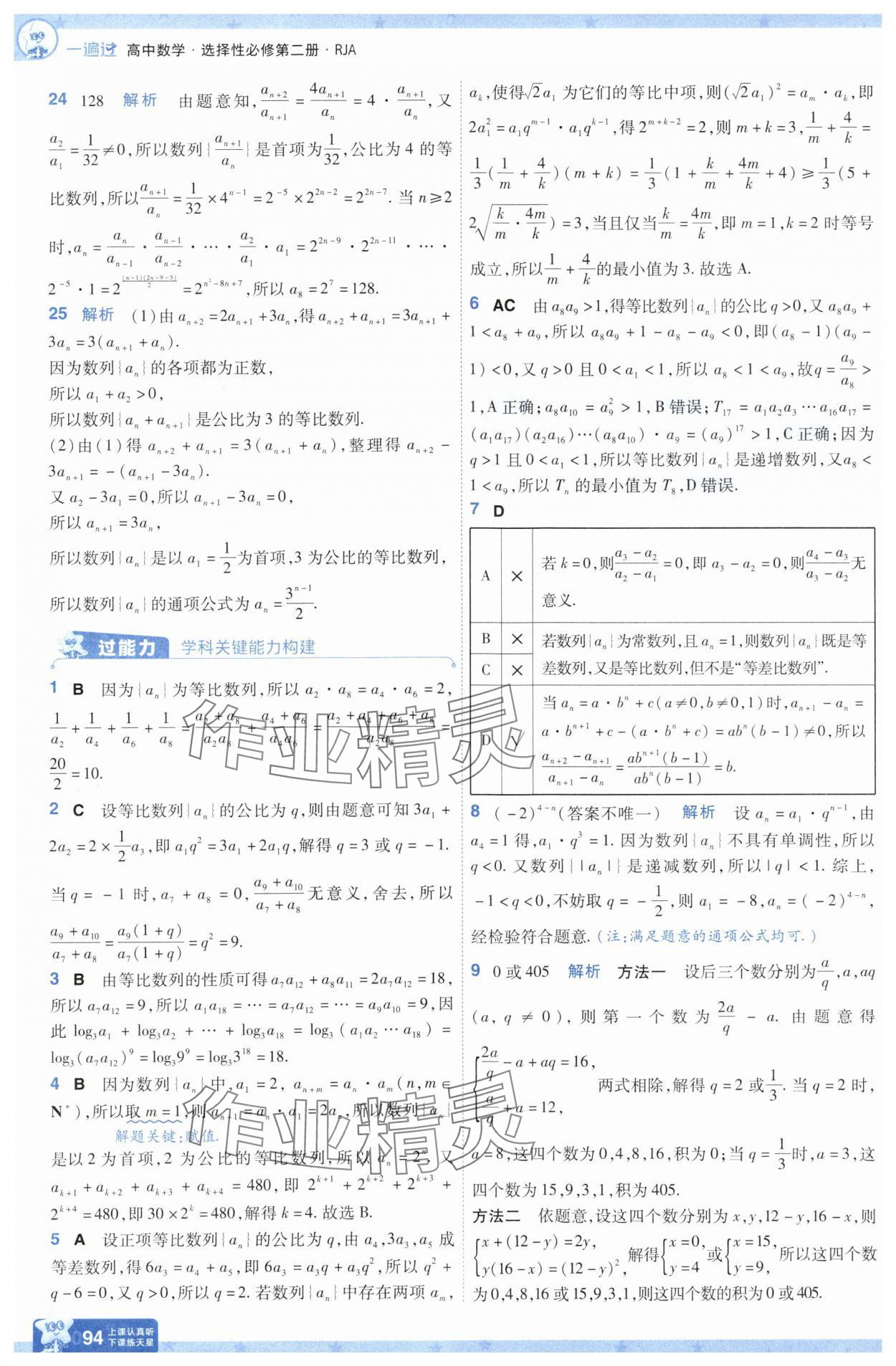 2025年一遍過高中數(shù)學(xué)選擇性必修第二冊人教版 參考答案第18頁