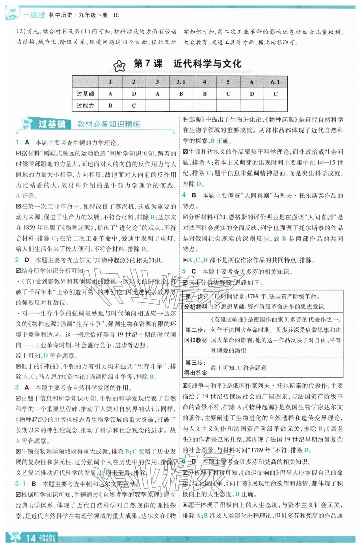 2026年一遍过九年级历史下册人教版&nbsp;第16页