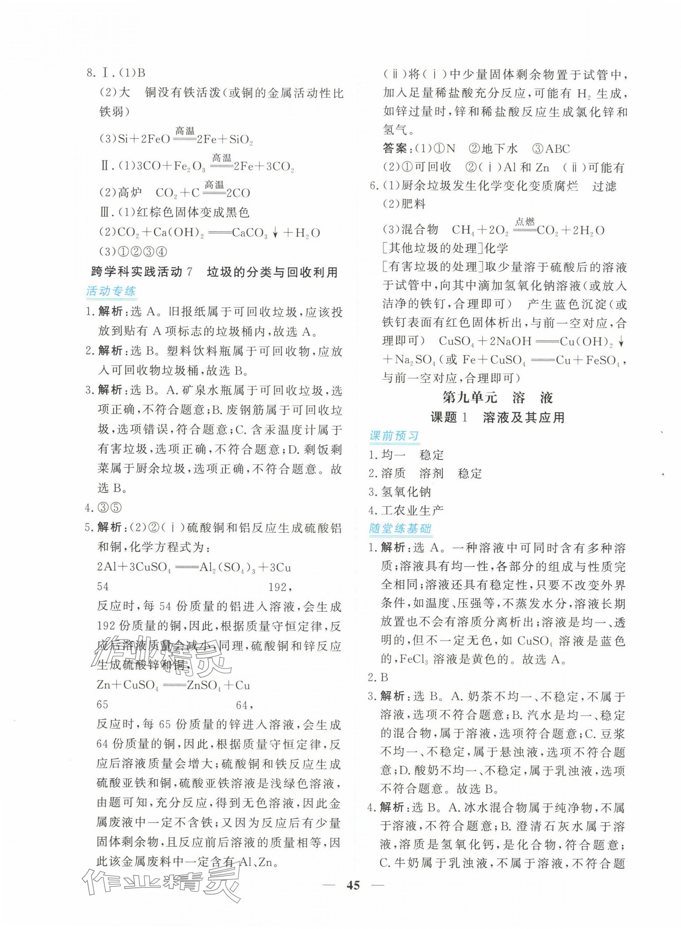 2025年新坐标同步练习九年级化学下册人教版青海专用 第9页