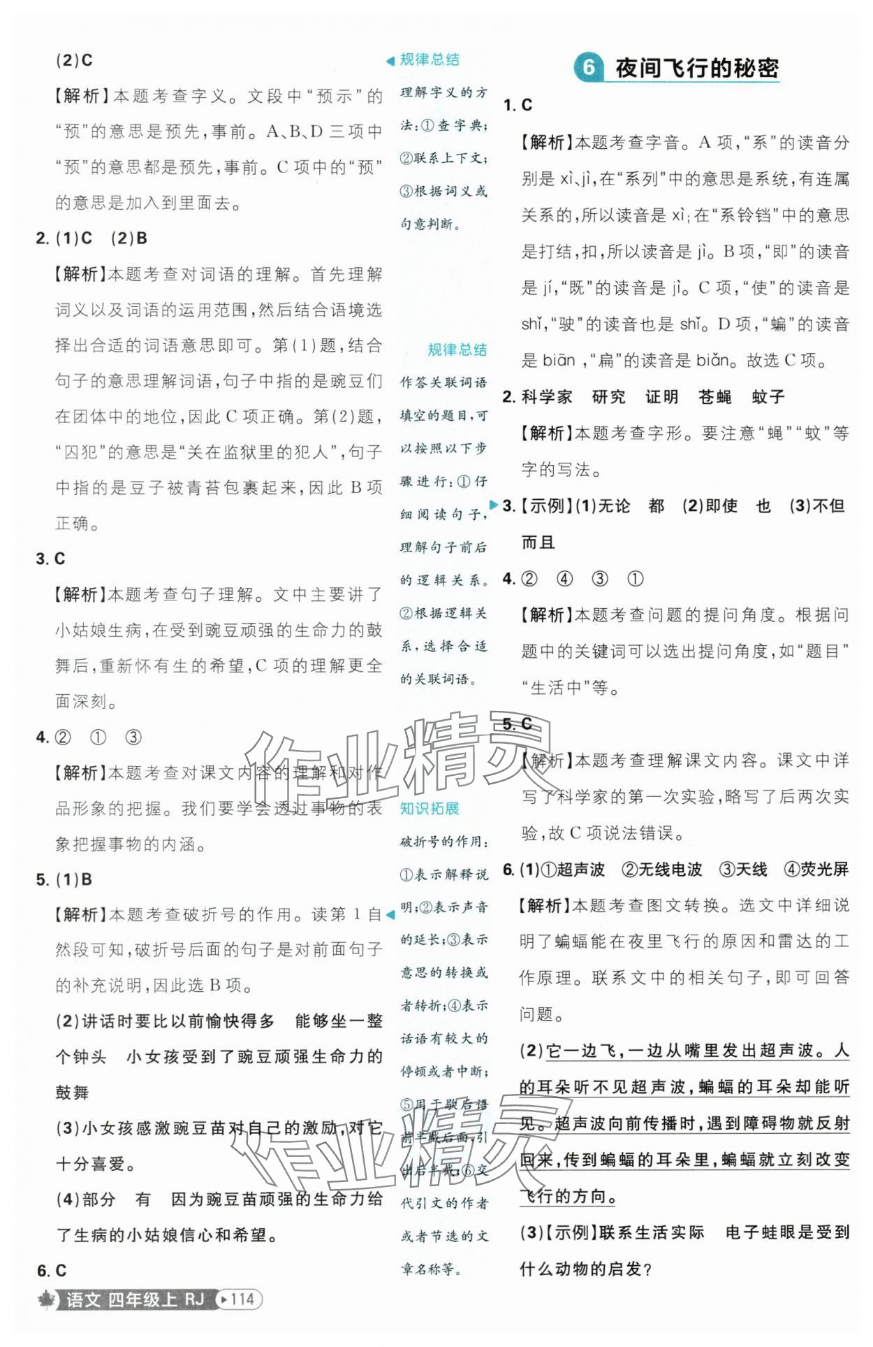 2025年小學必刷題四年級語文上冊人教版 參考答案第6頁