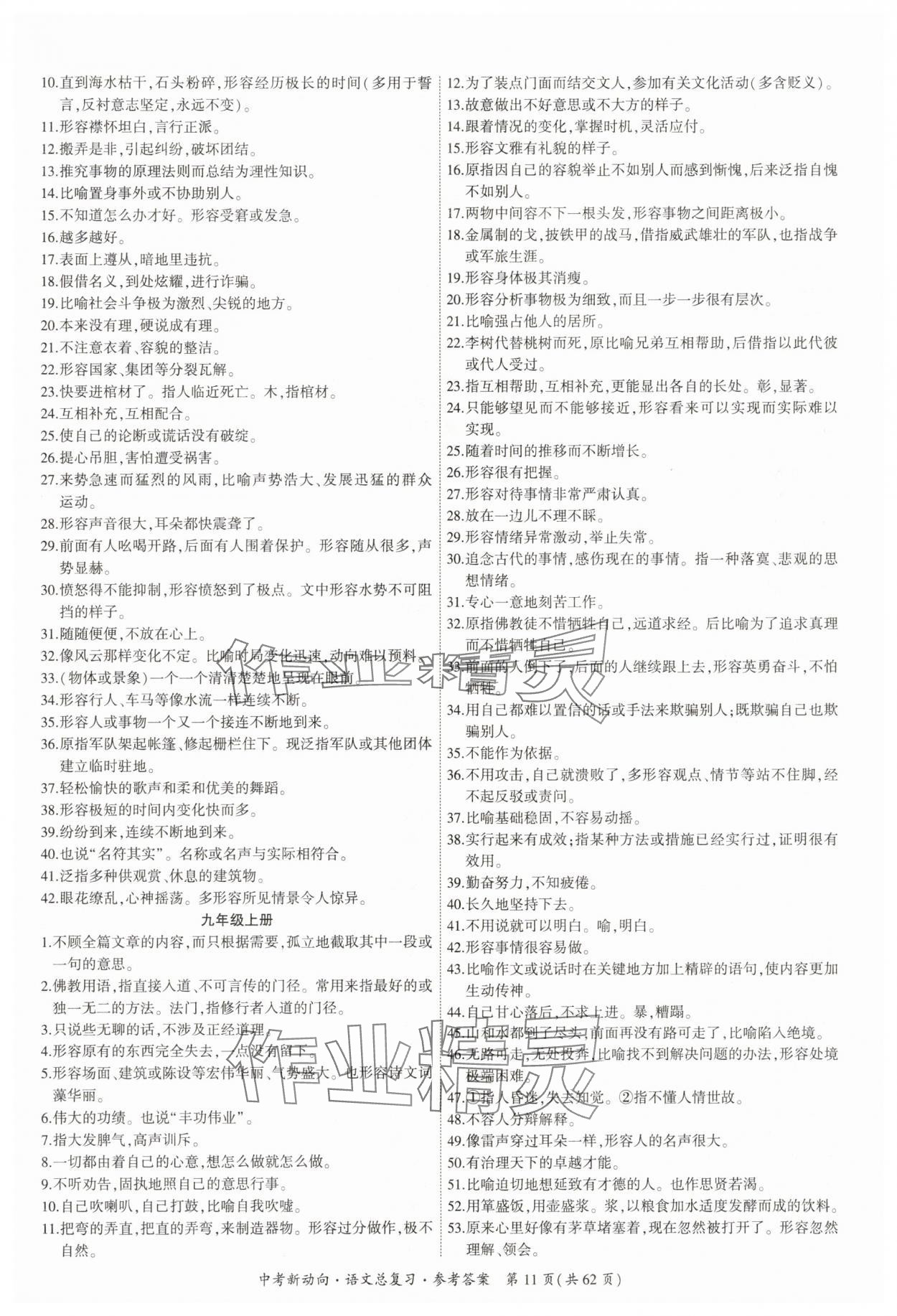 2025年中考新動向語文廣東專版 參考答案第11頁