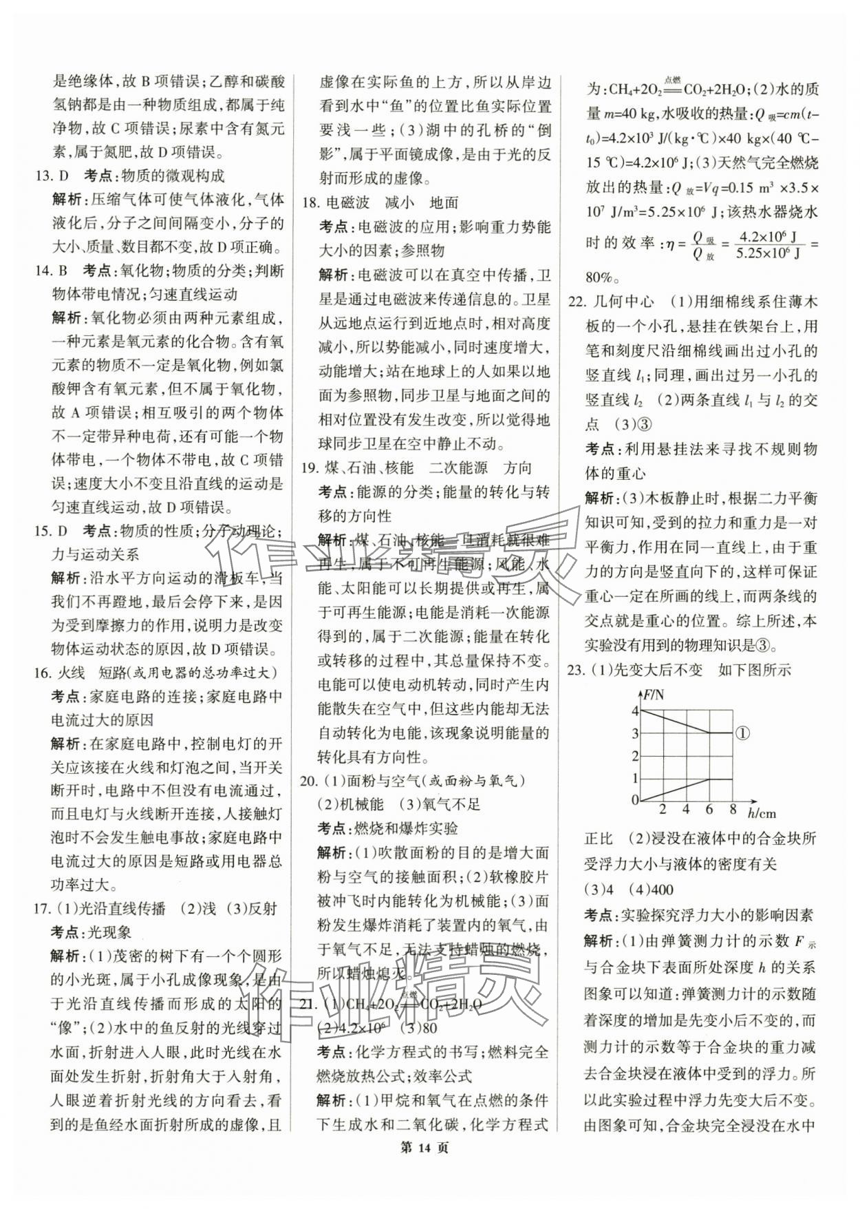 2024年全优中考全国中考试题精选精析物理河北专用 第14页