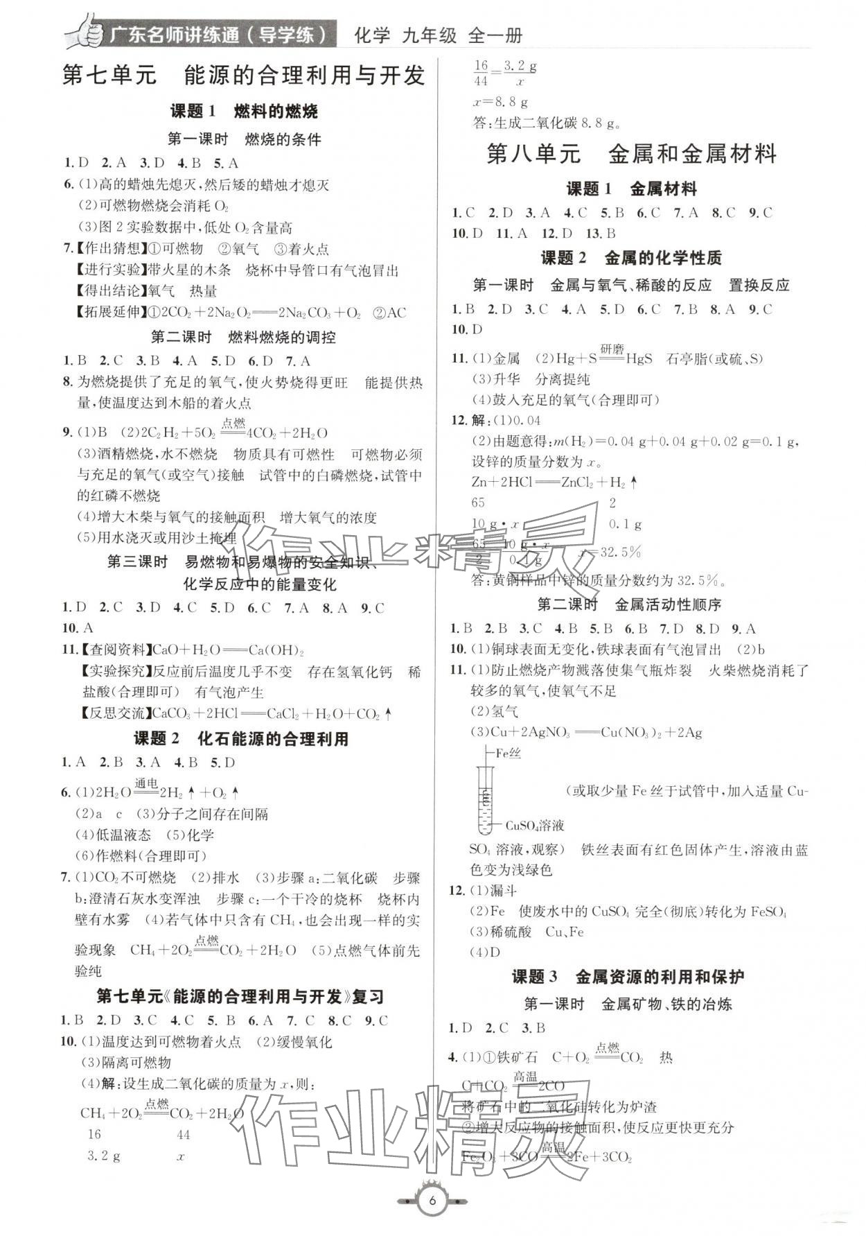 2024年廣東名師講練通九年級化學全一冊人教版深圳專版 第6頁