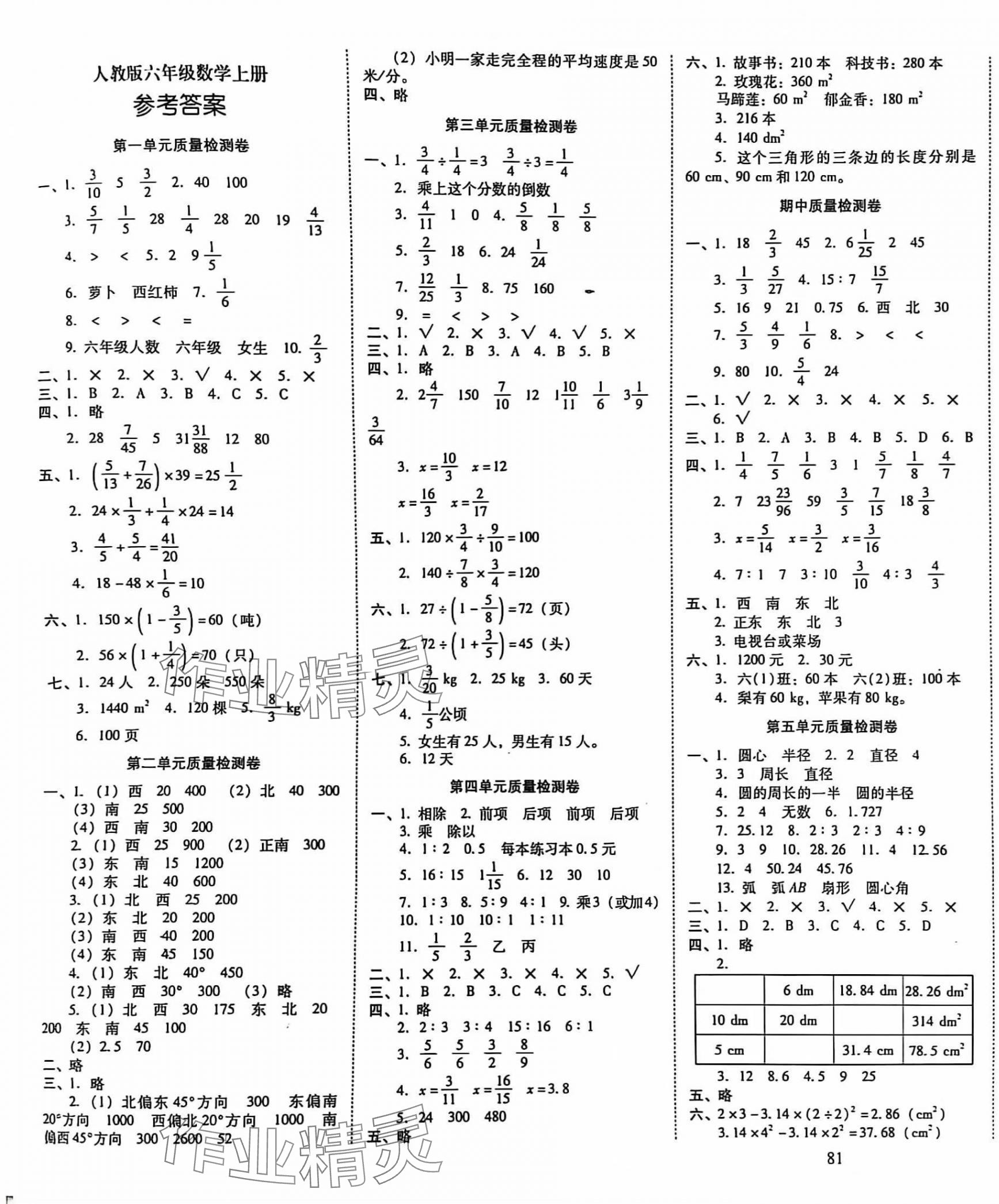 2024年云南师大附小一线名师核心试卷六年级数学上册人教版 第1页