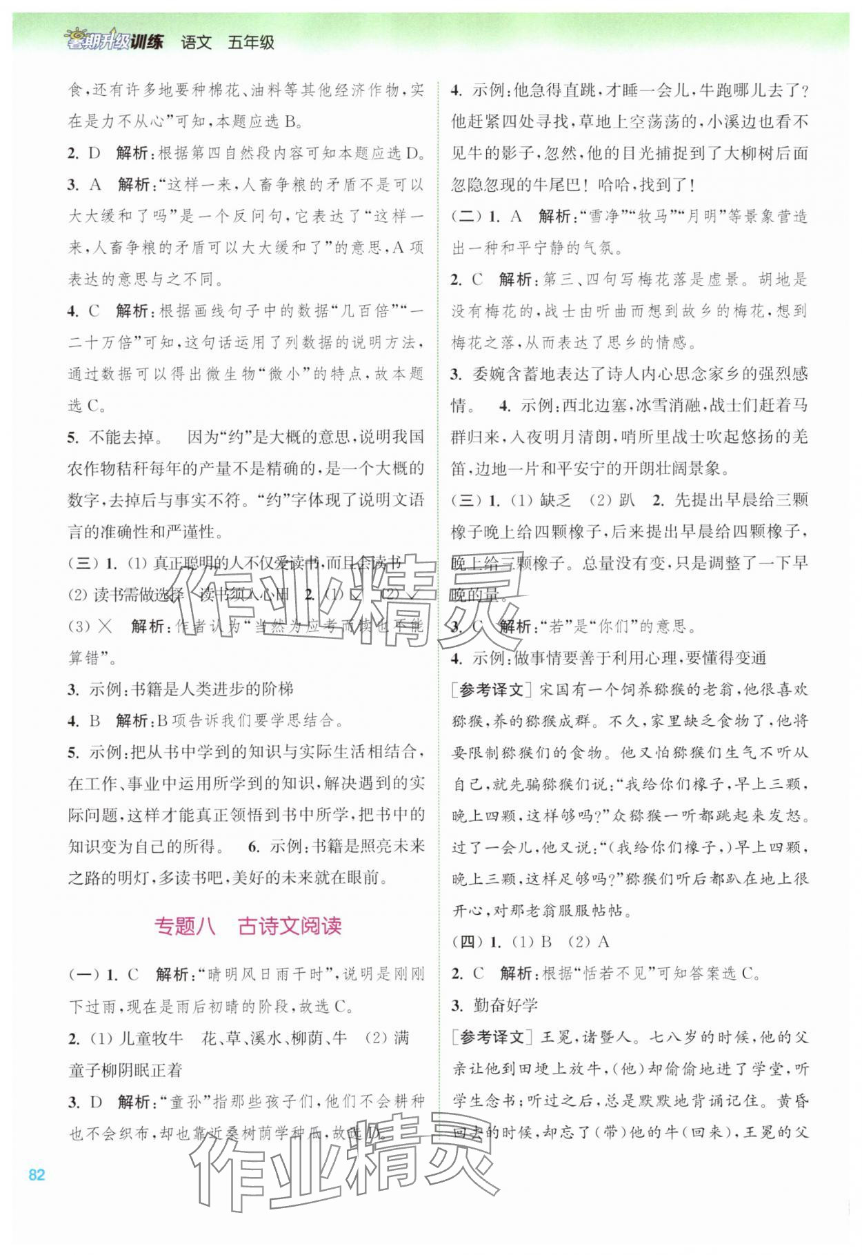 2025年暑期升級訓(xùn)練五年級語文人教版浙江教育出版社 第4頁