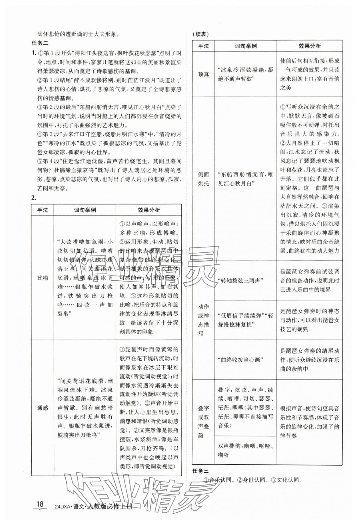 2023年金太阳导学案语文必修上册人教版 参考答案第18页