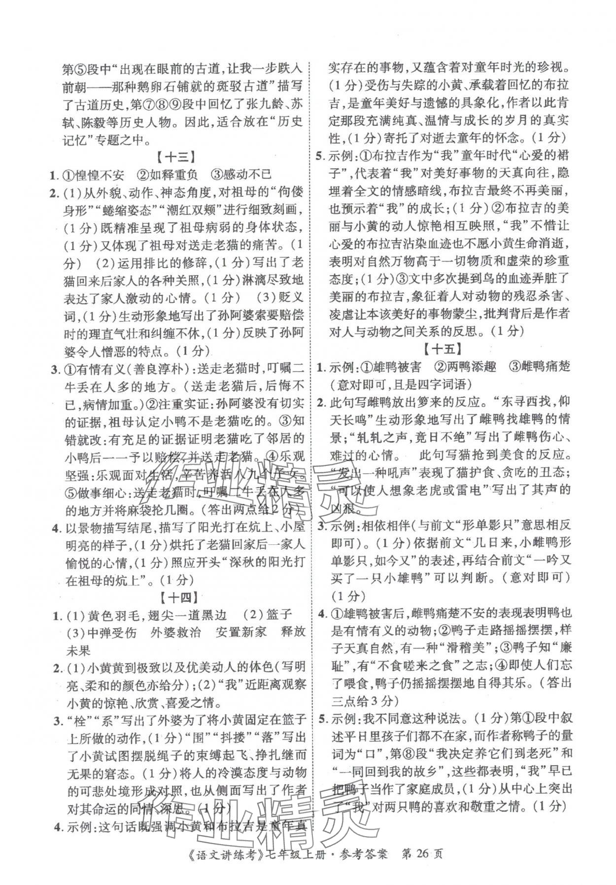 2025年语文讲练考七年级上册人教版 第26页