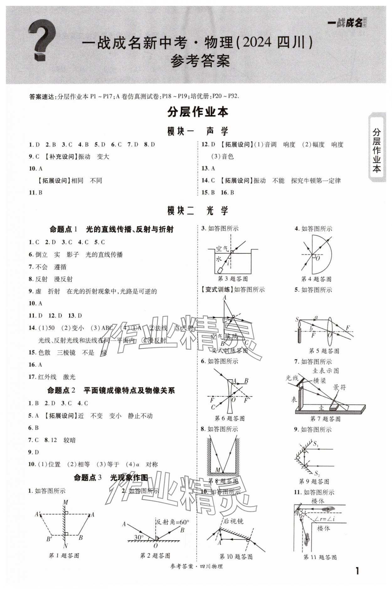 2024年一戰成名新中考物理四川專版 第1頁