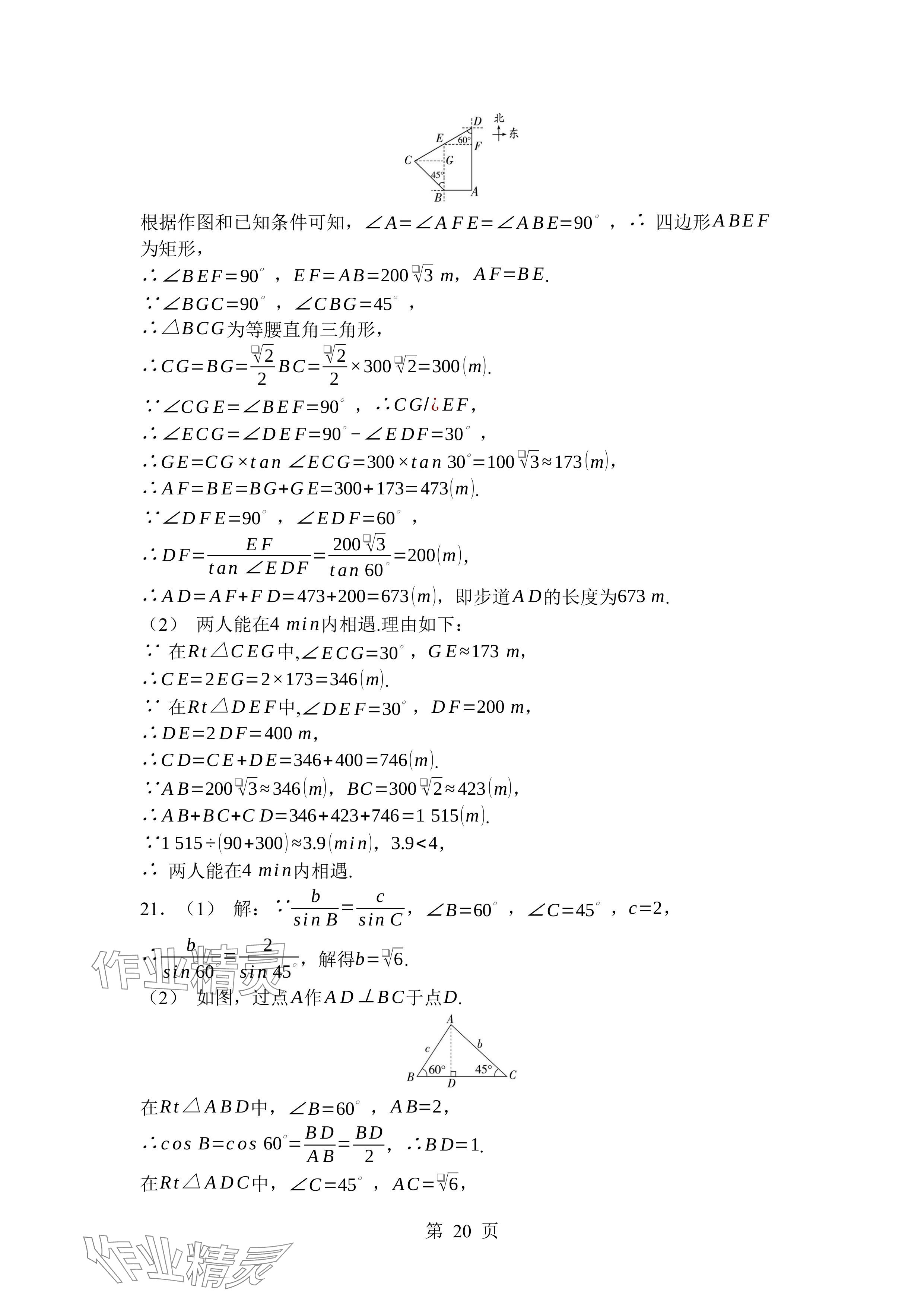 2024年廣東名師講練通九年級數(shù)學(xué)全一冊北師大版深圳專版 參考答案第20頁