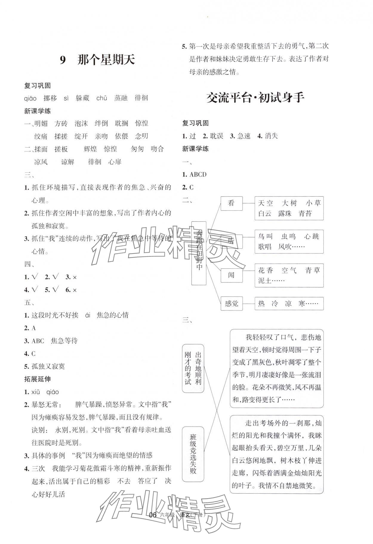 2024年學(xué)習(xí)之友六年級語文下冊人教版 參考答案第6頁