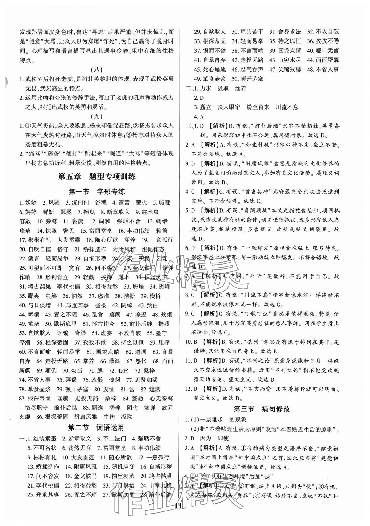 2023年基礎(chǔ)精練九年級語文全一冊人教版深圳專版 第11頁