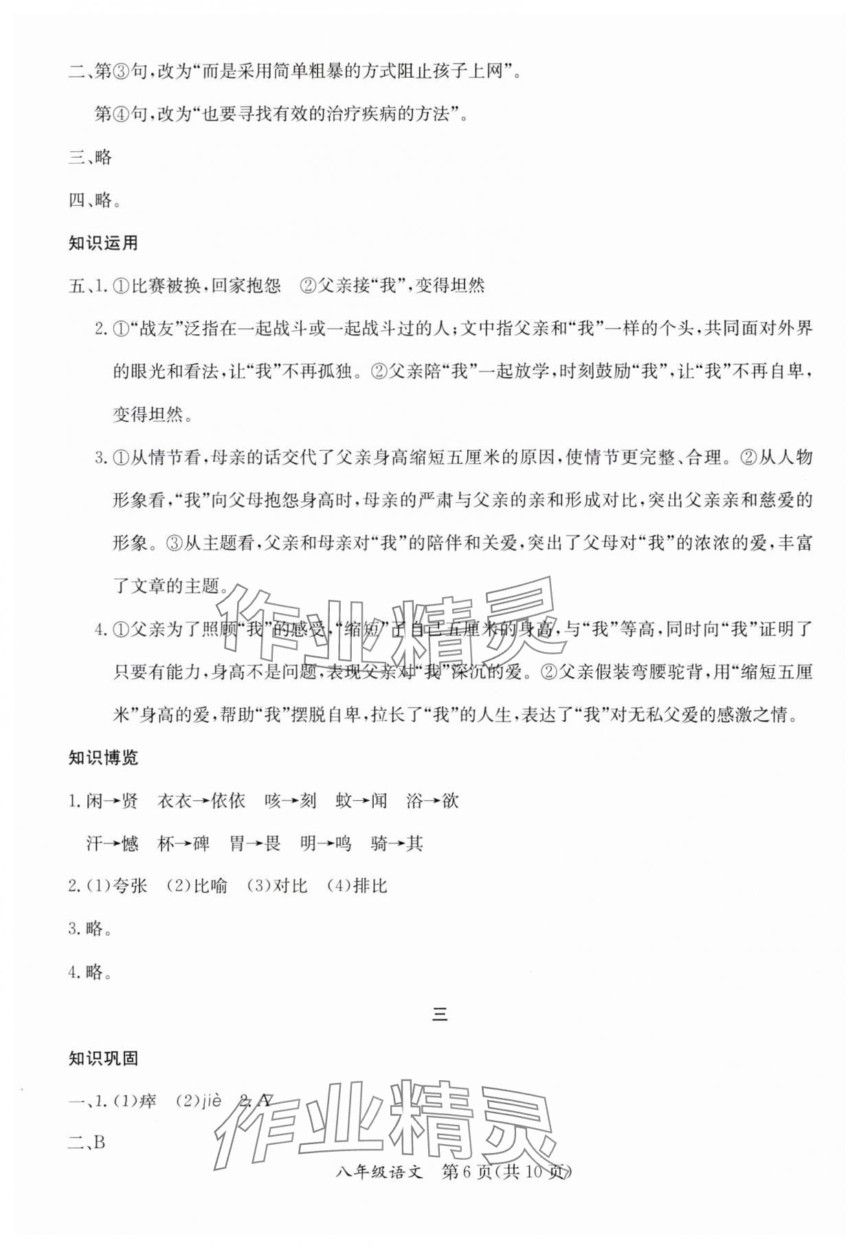 2025年寒假作業(yè)延邊教育出版社八年級(jí)合訂本人教版A版河南專版 參考答案第6頁