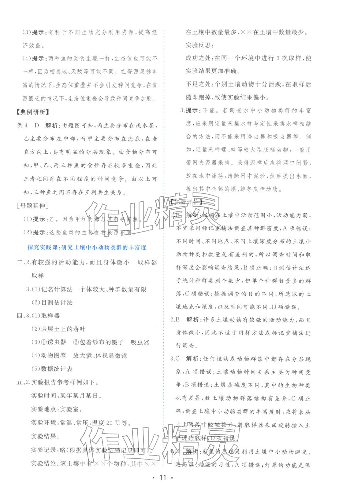 2025年金版学案高中同步辅导与检测高中生物选择性必修第二册人教版&nbsp;第11页