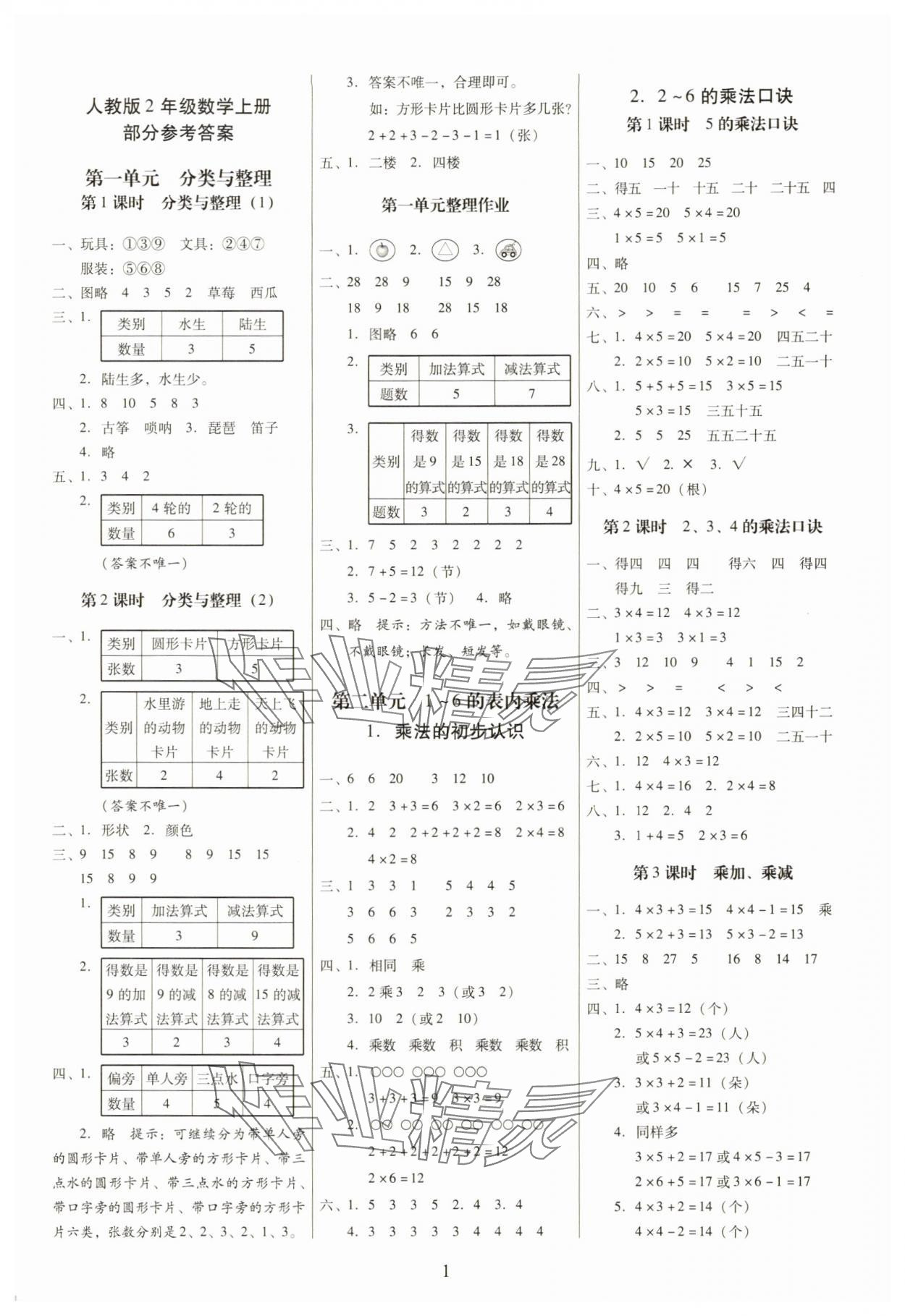 2025年云南师大附小一线名师提优作业二年级数学上册人教版 第1页
