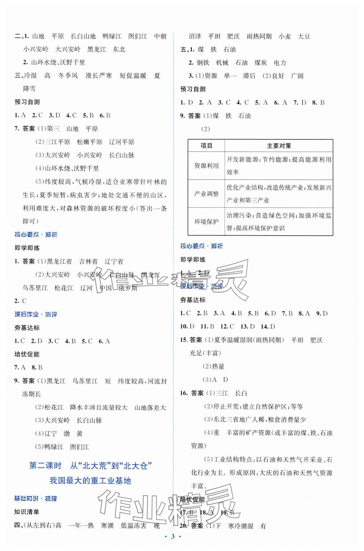 2025年人教金學(xué)典同步解析與測(cè)評(píng)學(xué)考練八年級(jí)地理下冊(cè)人教版 參考答案第3頁
