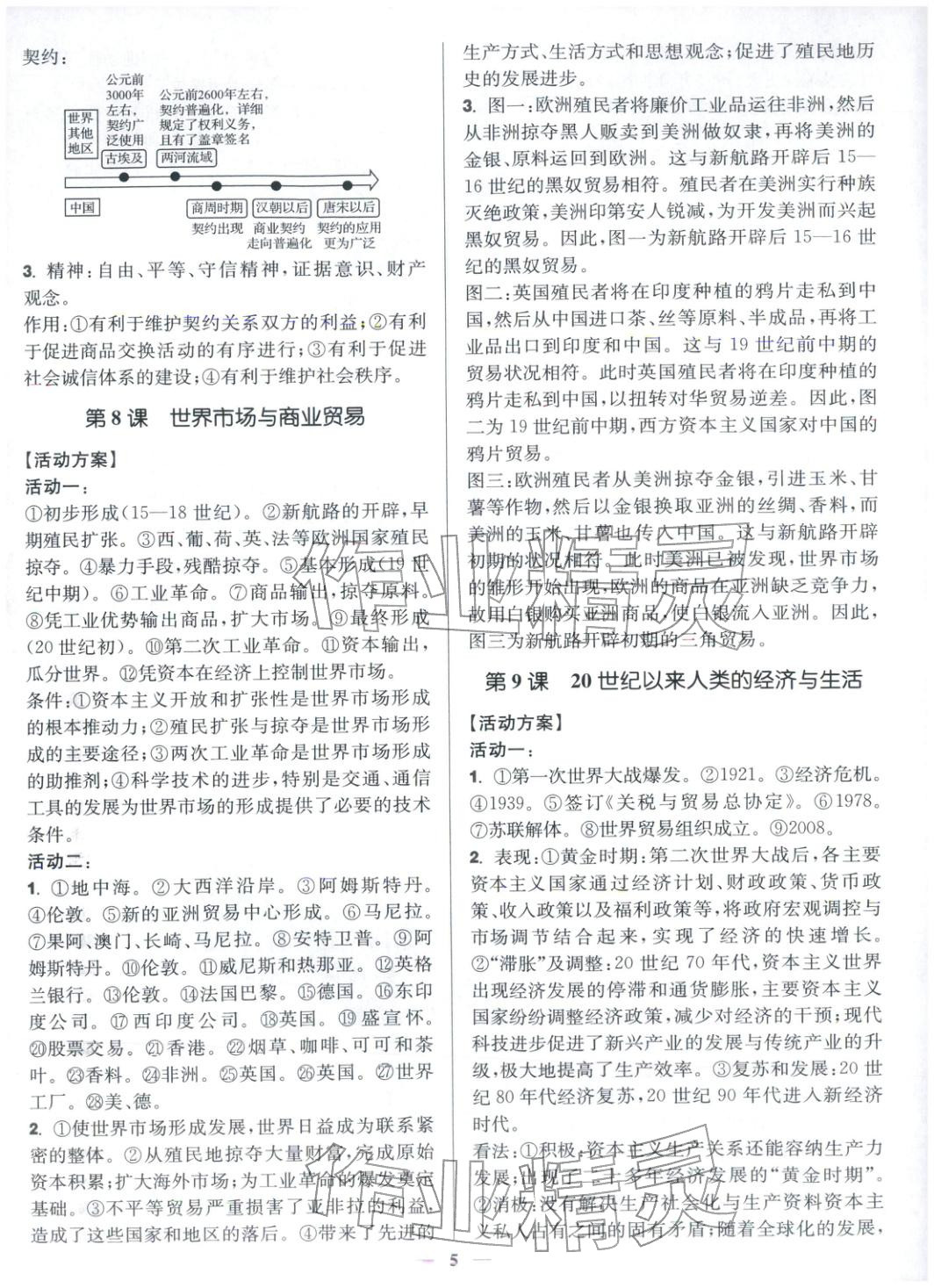 2025年活动单导学课程高中历史选择性必修第二册人教版&nbsp;第5页