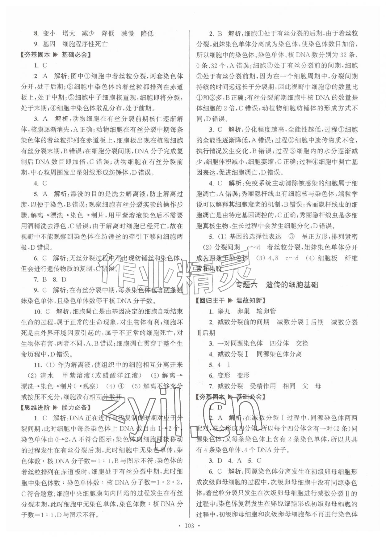 2026年假期之友东南大学出版社暑假作业高一生物&nbsp;第5页