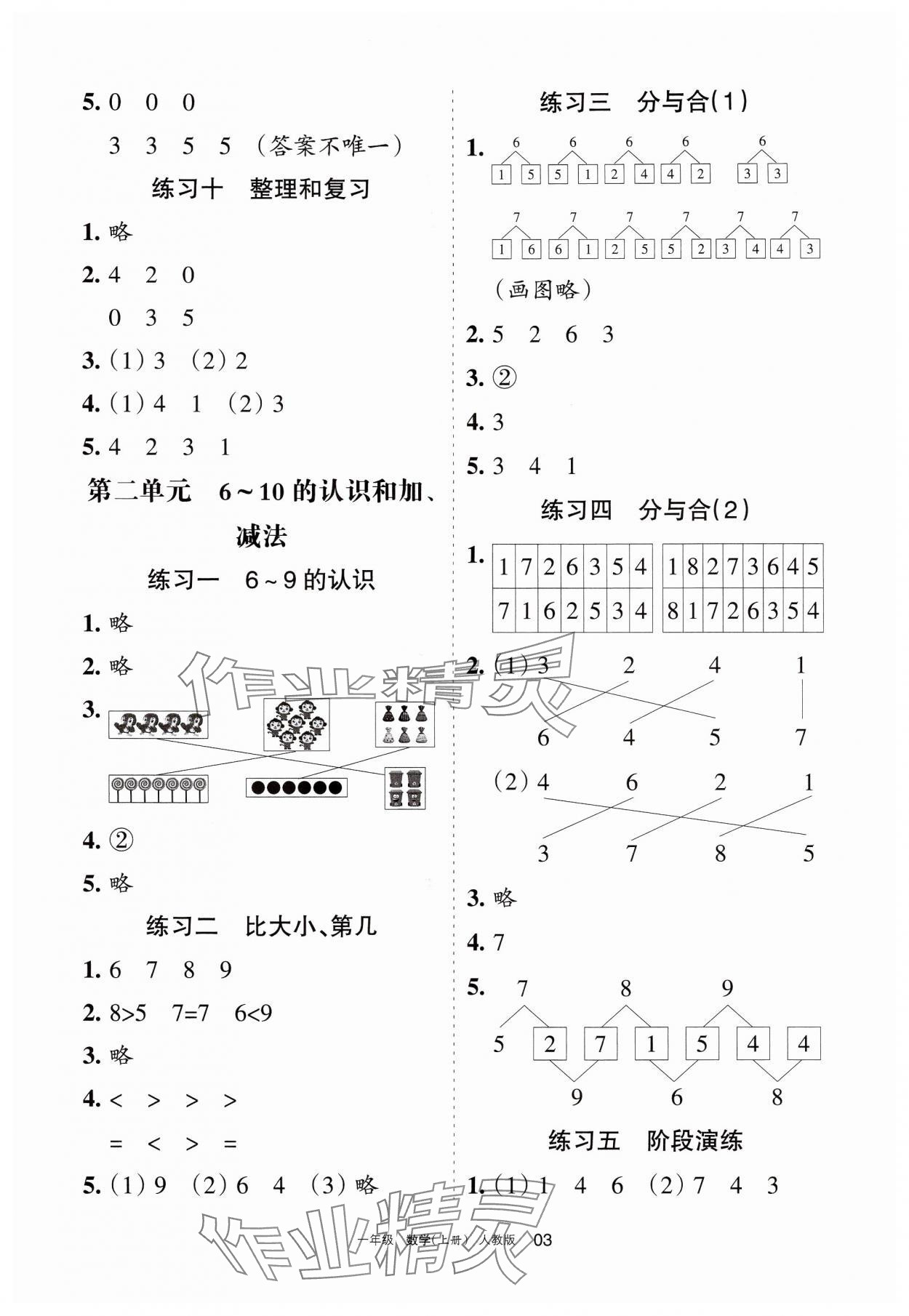 2024年學(xué)習(xí)之友一年級(jí)數(shù)學(xué)上冊(cè)人教版 第3頁(yè)