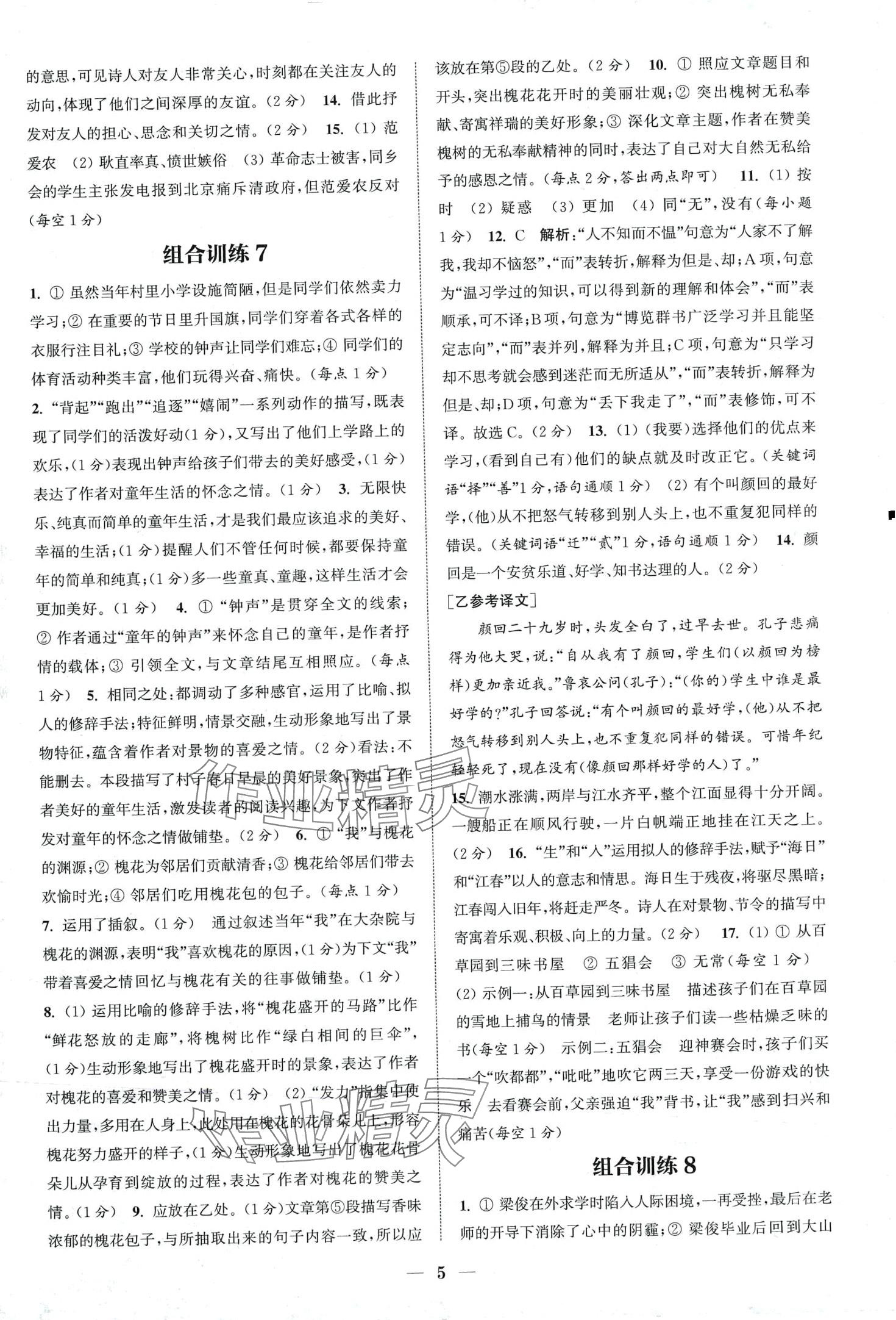 2024年通城學(xué)典組合訓(xùn)練七年級(jí)語(yǔ)文通用版陜西專版 第5頁(yè)