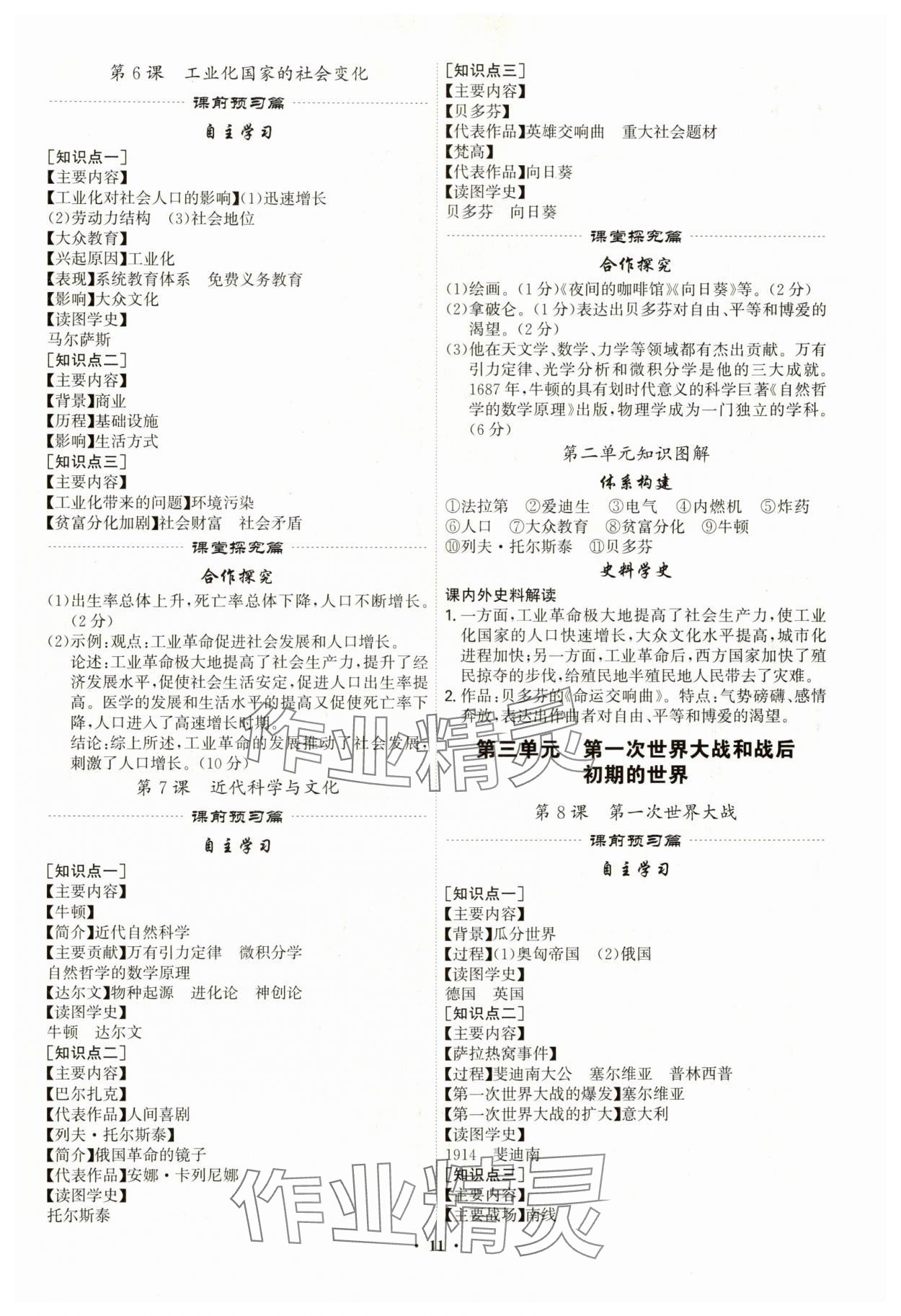 2024年精準同步九年級歷史全一冊人教版廣州專版 第11頁