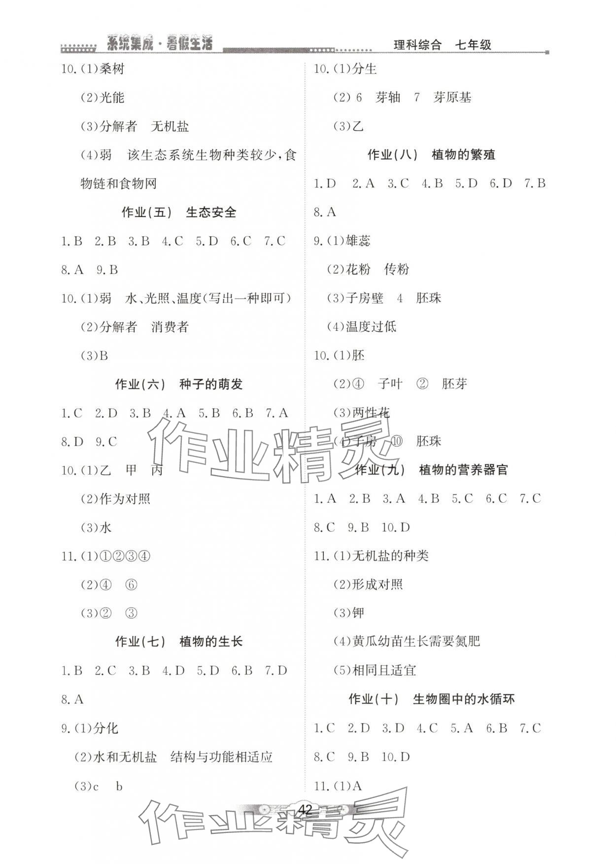 2025年系统集成暑假生活北京师范大学出版社七年级理综 第2页