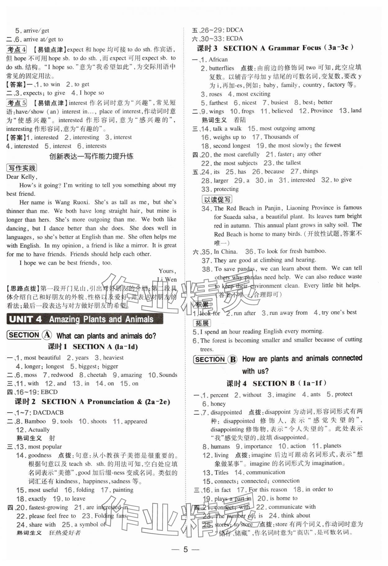 2025年點(diǎn)撥訓(xùn)練八年級(jí)英語(yǔ)上冊(cè)人教版遼寧專版 第5頁(yè)