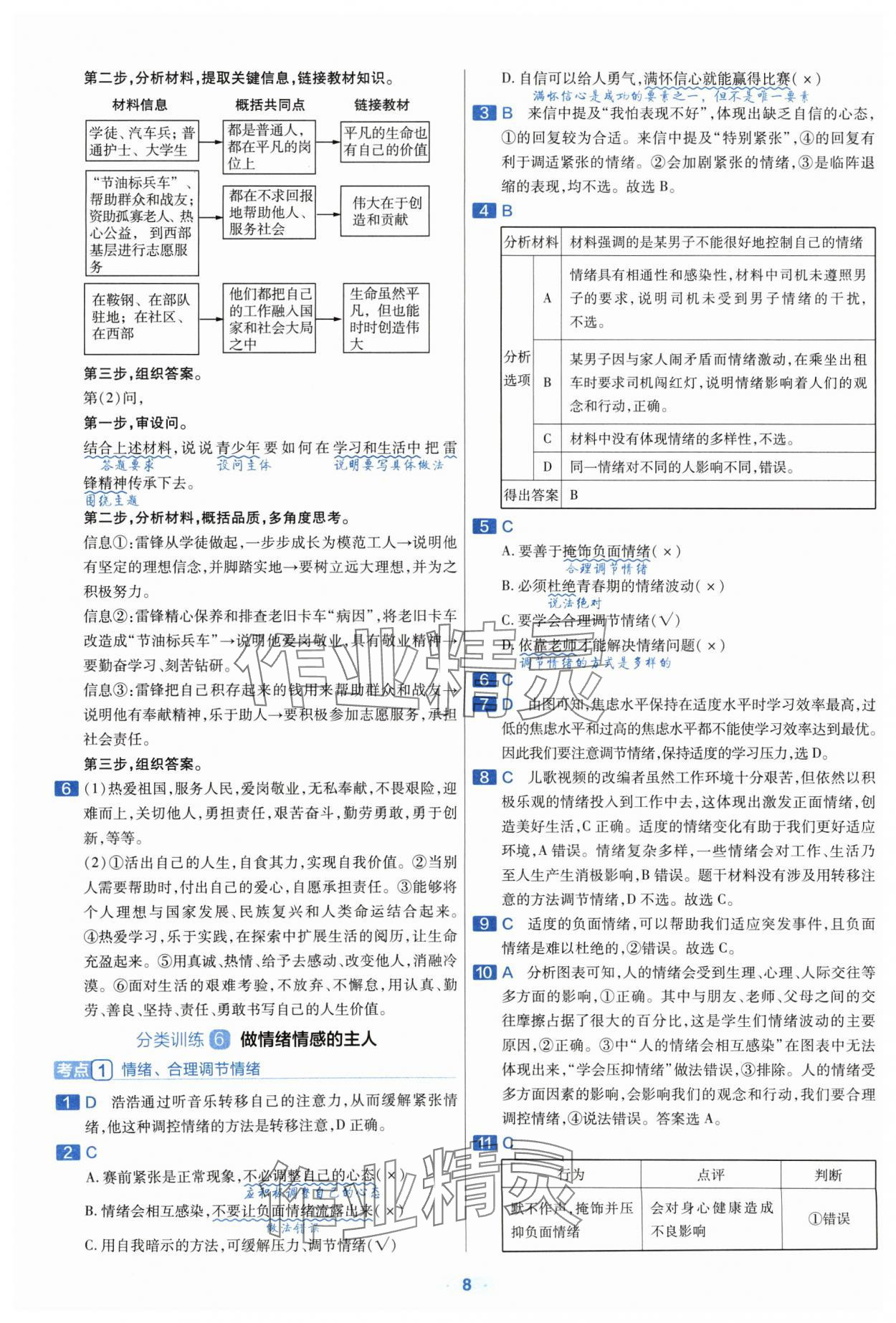 2024年金考卷中考真題分類訓(xùn)練道德與法治 參考答案第7頁