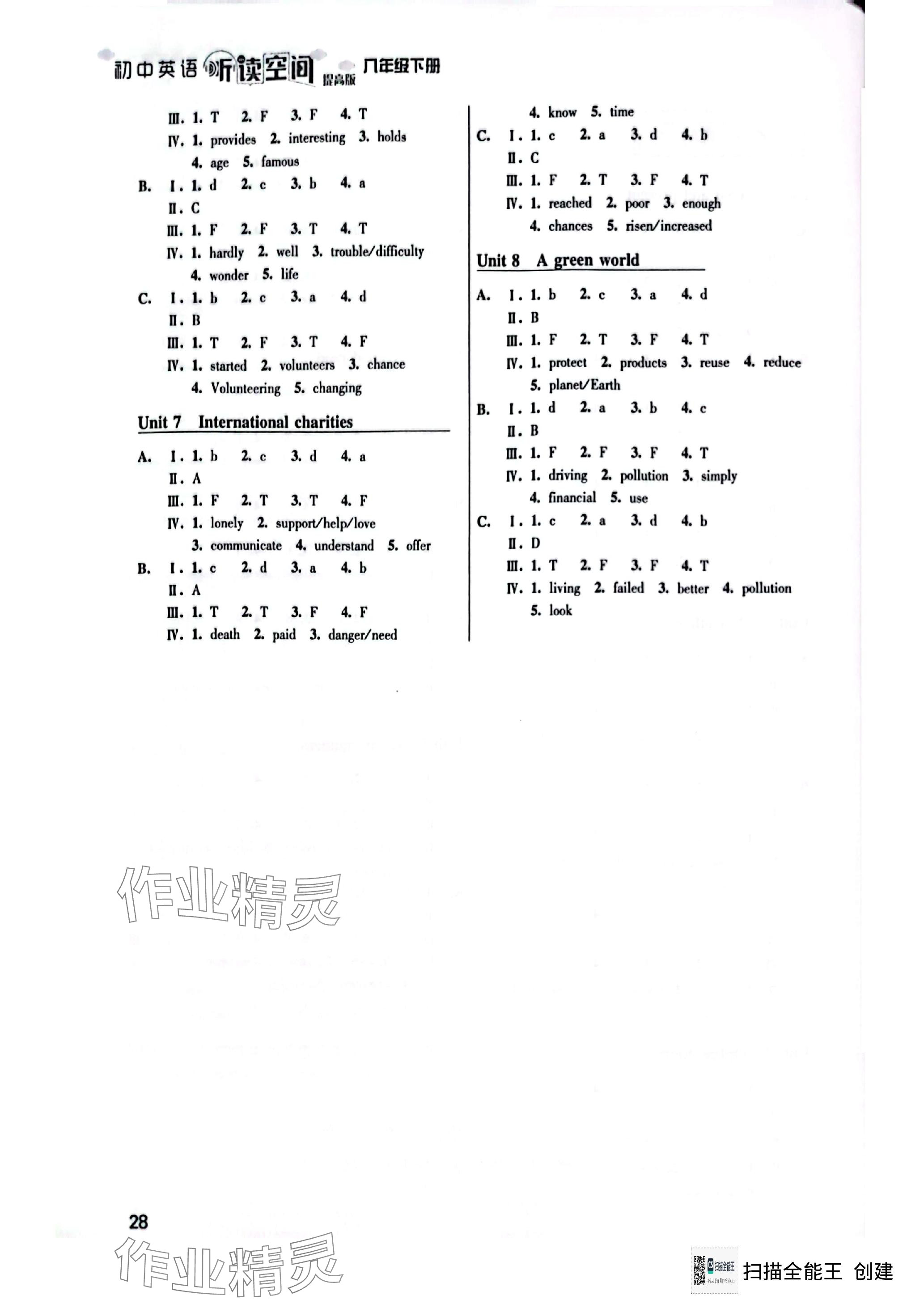 2024年初中英語聽讀空間八年級(jí)下冊(cè)譯林版提高版 參考答案第6頁