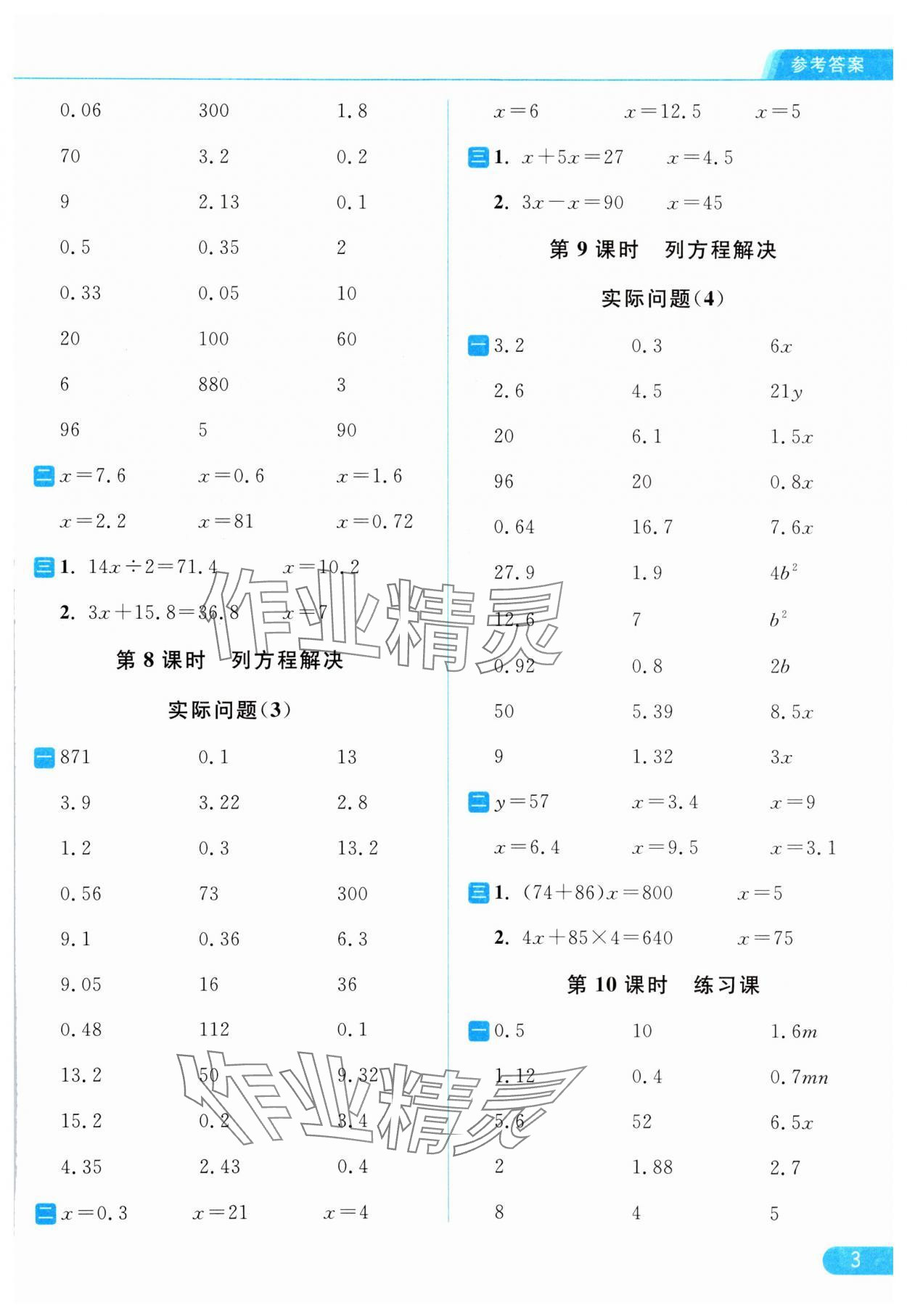 2024年亮點給力計算天天練五年級數(shù)學(xué)下冊蘇教版 第3頁