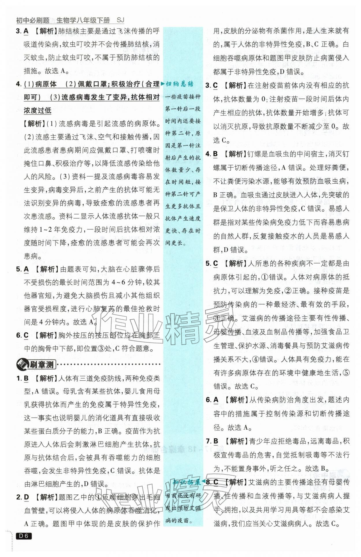 2026年初中必刷题八年级生物下册苏教版&nbsp;第6页