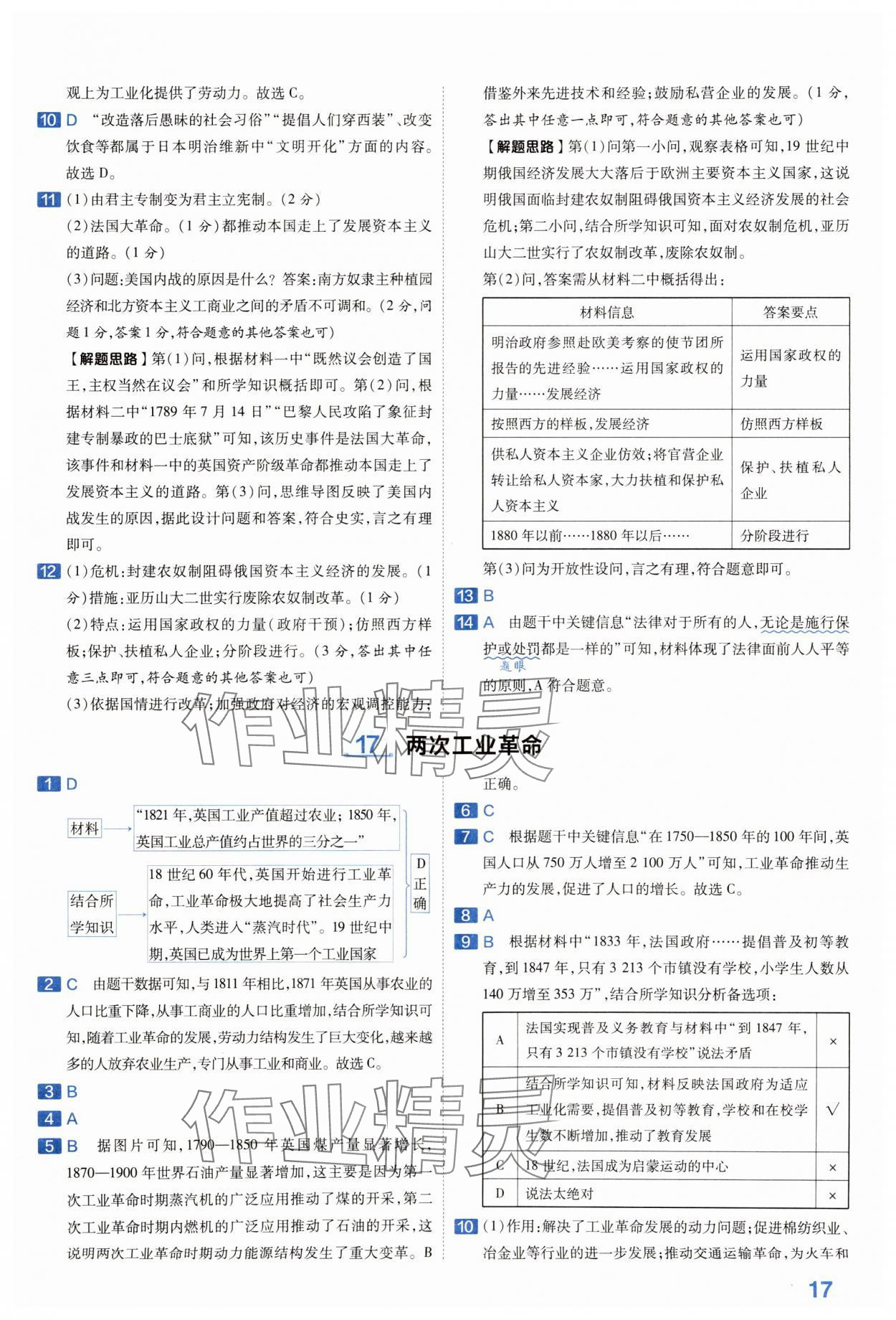 2024年金考卷中考45套匯編歷史河南專版紫色封面 參考答案第17頁(yè)