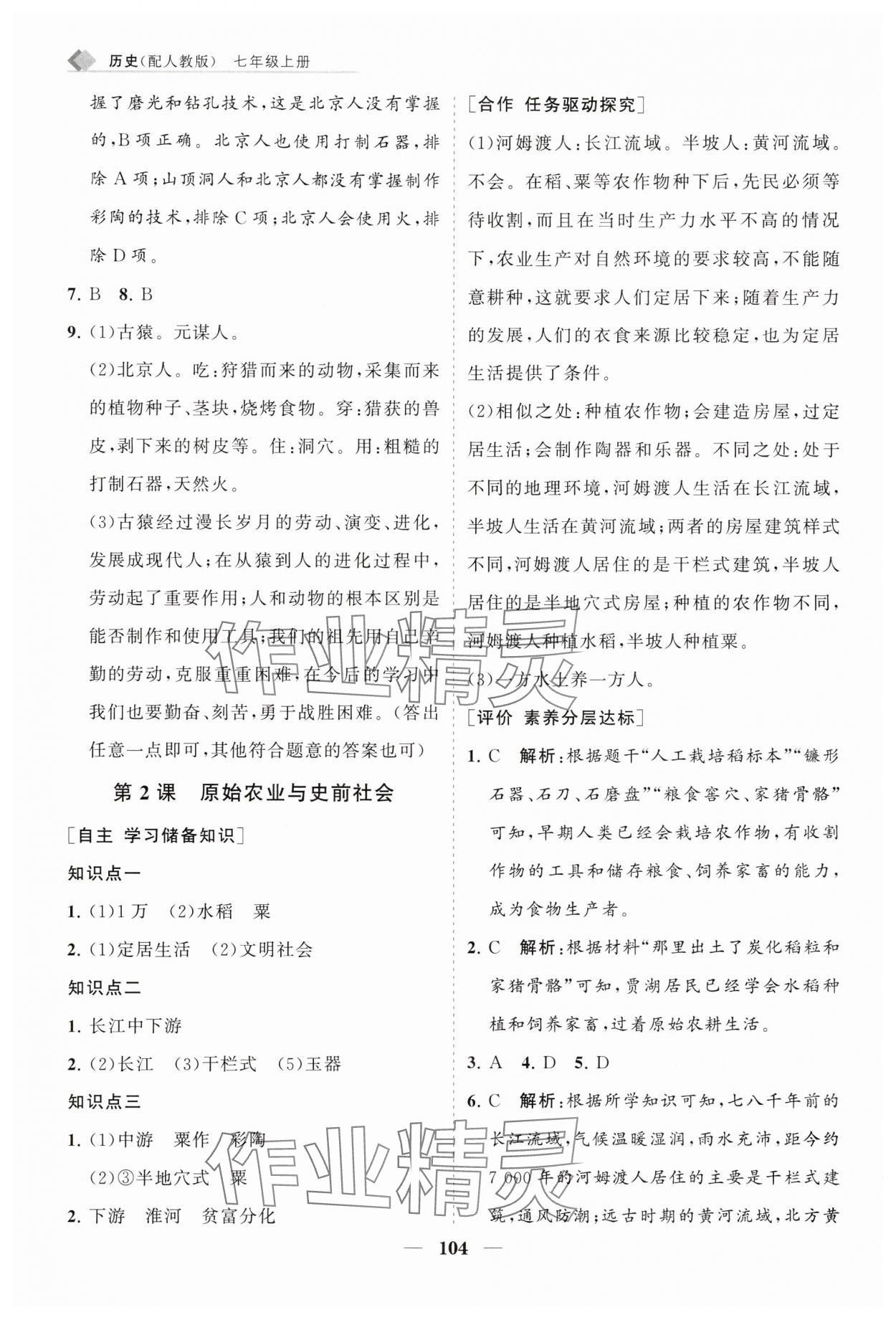 2025年新课程同步练习册七年级历史上册人教版 第2页