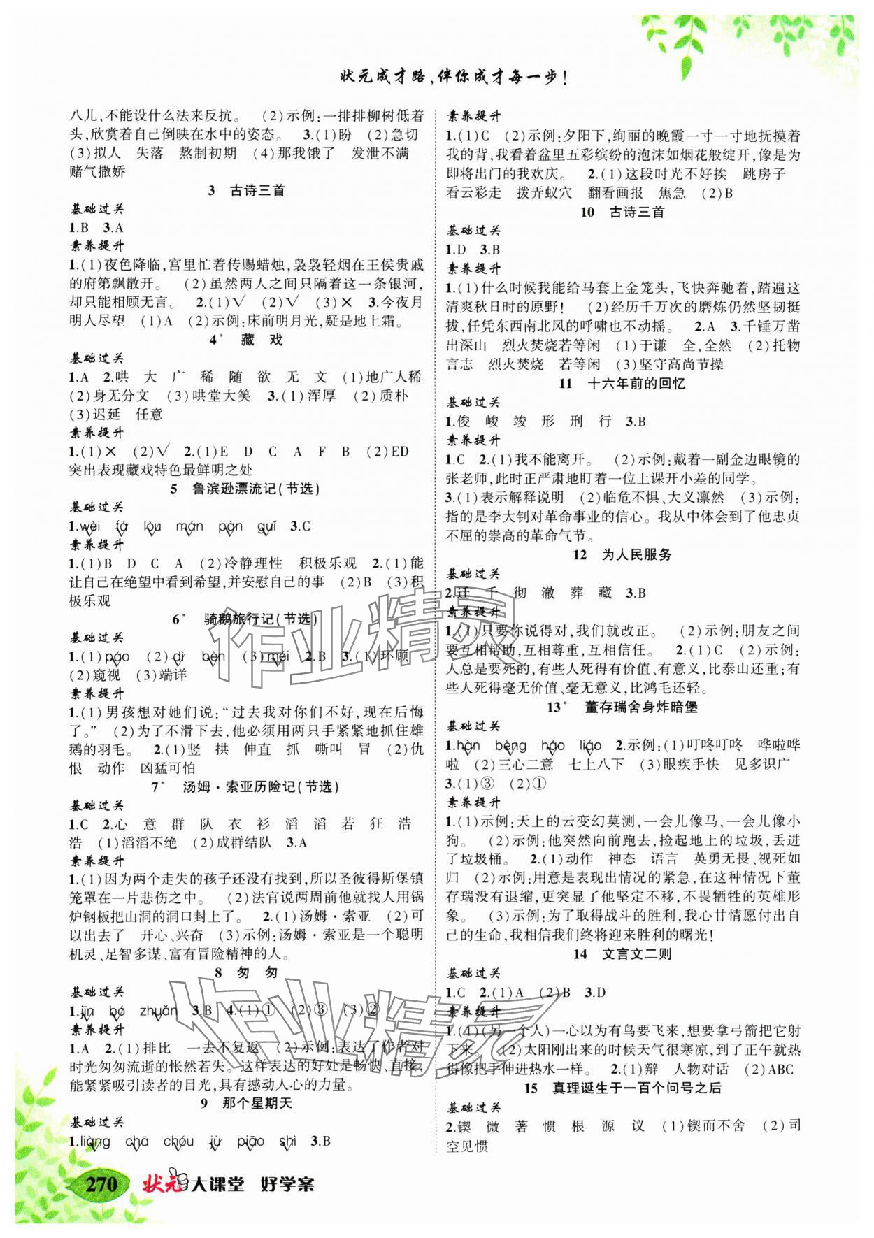 2025年黄冈状元成才路状元大课堂六年级语文下册人教版河南专版 第2页