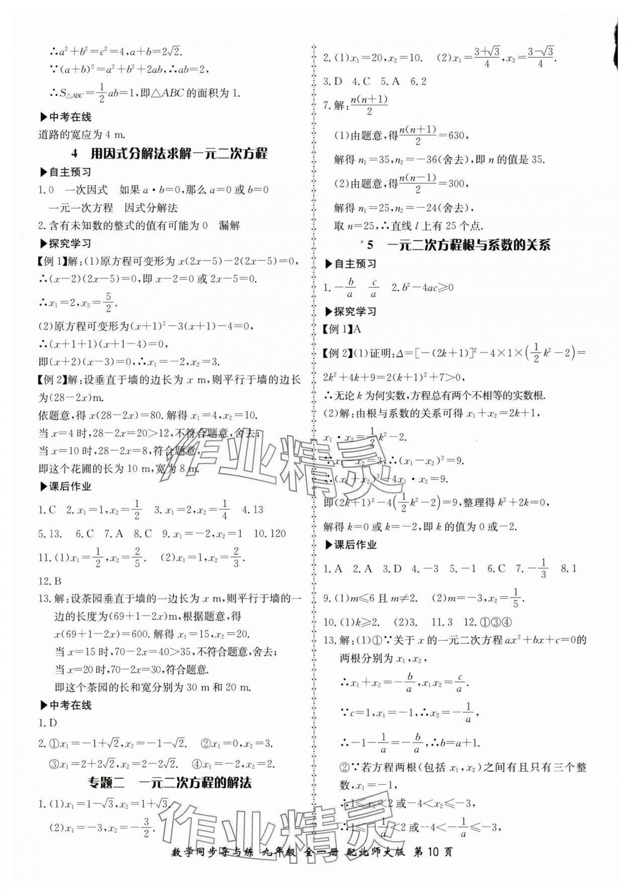 2025年新學案同步導與練九年級數學全一冊北師大版 第10頁