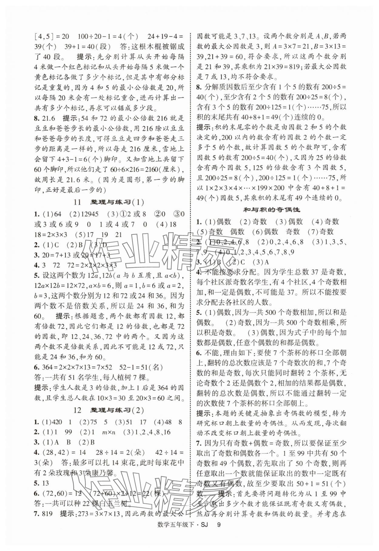 2025年經(jīng)綸學典提高班五年級數(shù)學下冊蘇教版 第11頁