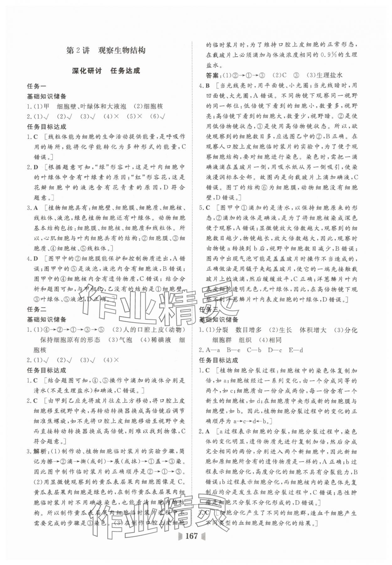 2025年初中總復(fù)習(xí)山東教育出版社生物中考濟(jì)南版 參考答案第3頁