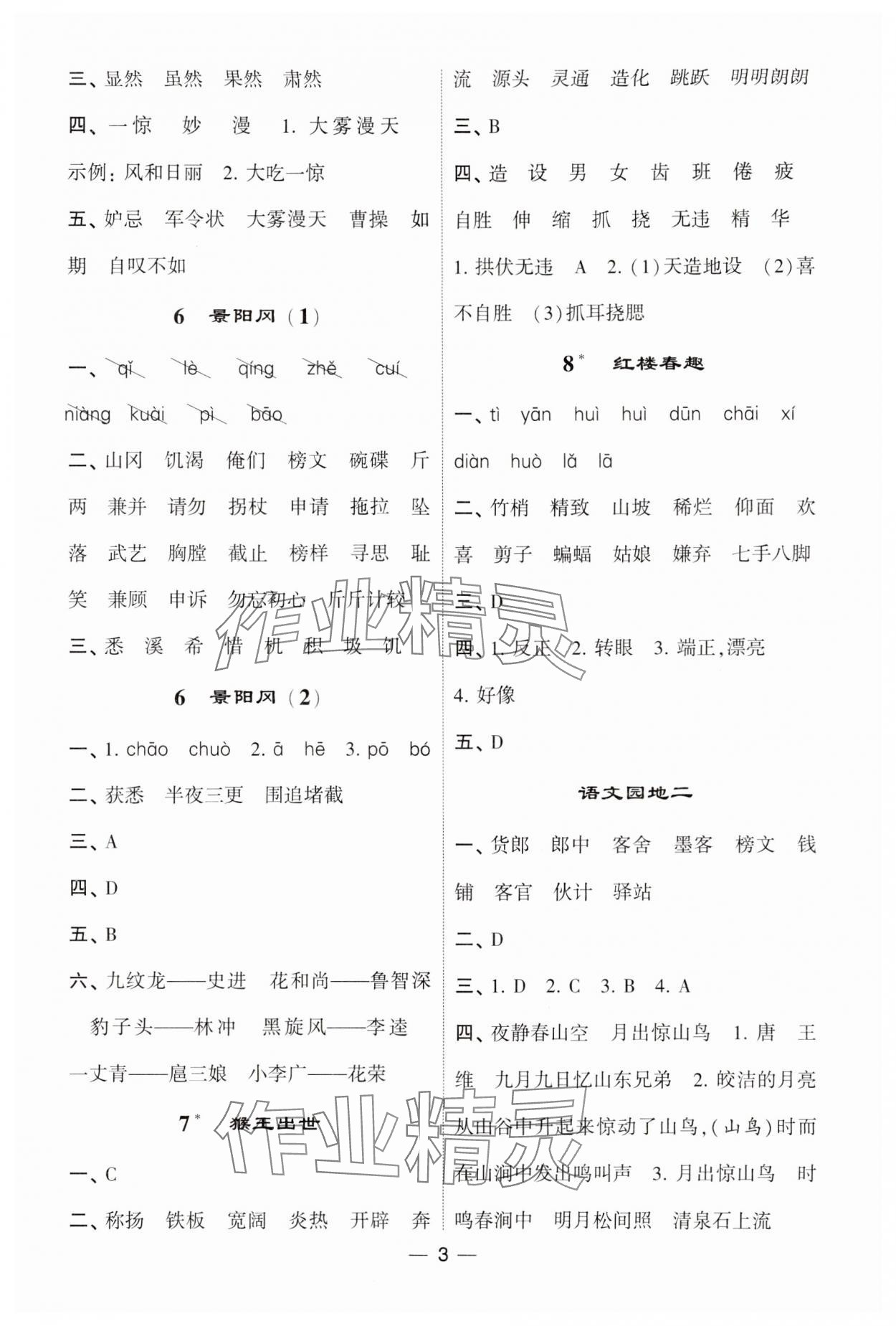 2024年經(jīng)綸學(xué)典默寫達(dá)人五年級(jí)語(yǔ)文下冊(cè)人教版 第3頁(yè)