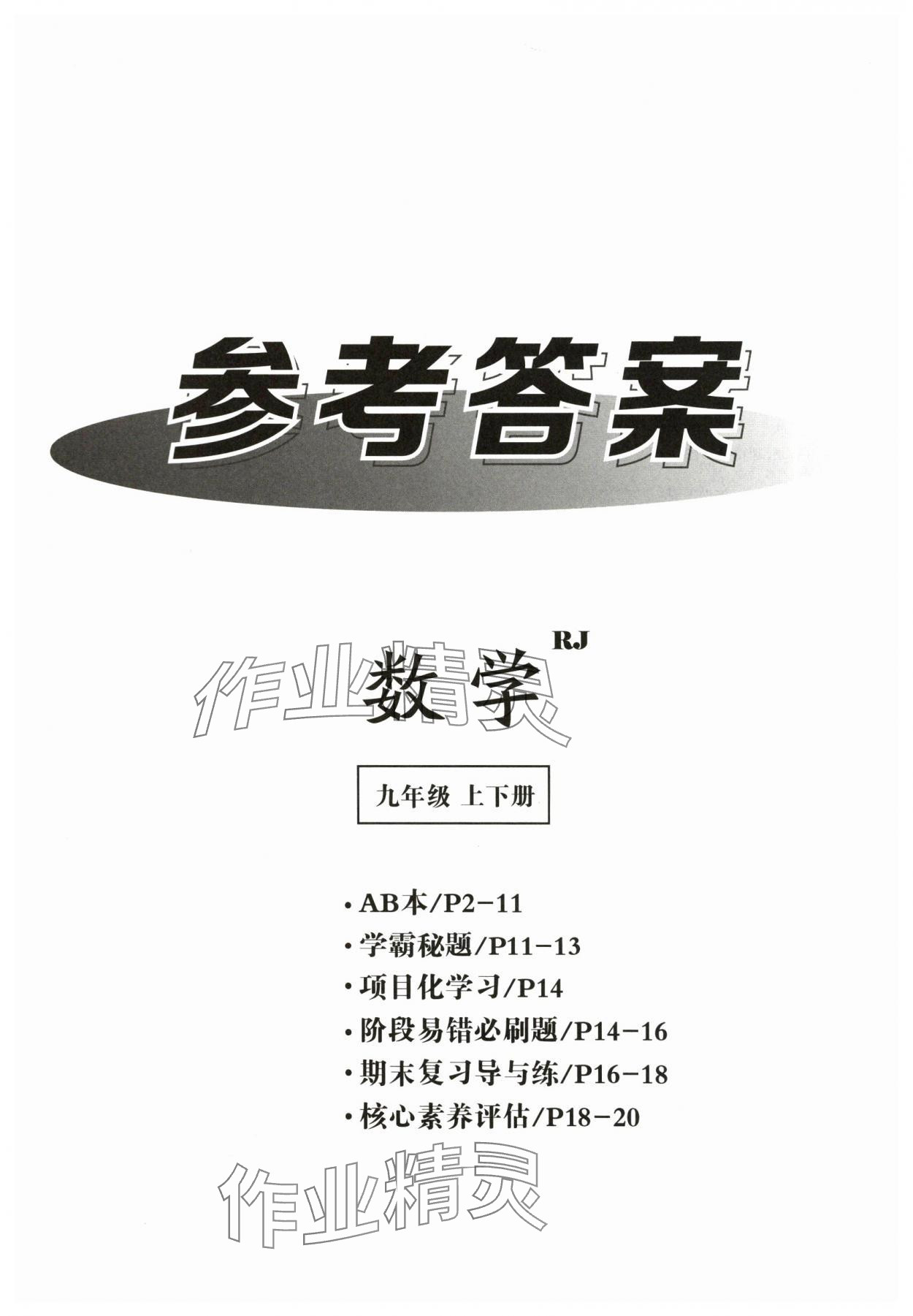 2024年全效學(xué)習(xí)課時(shí)提優(yōu)九年級數(shù)學(xué)全一冊人教版精華版 第1頁