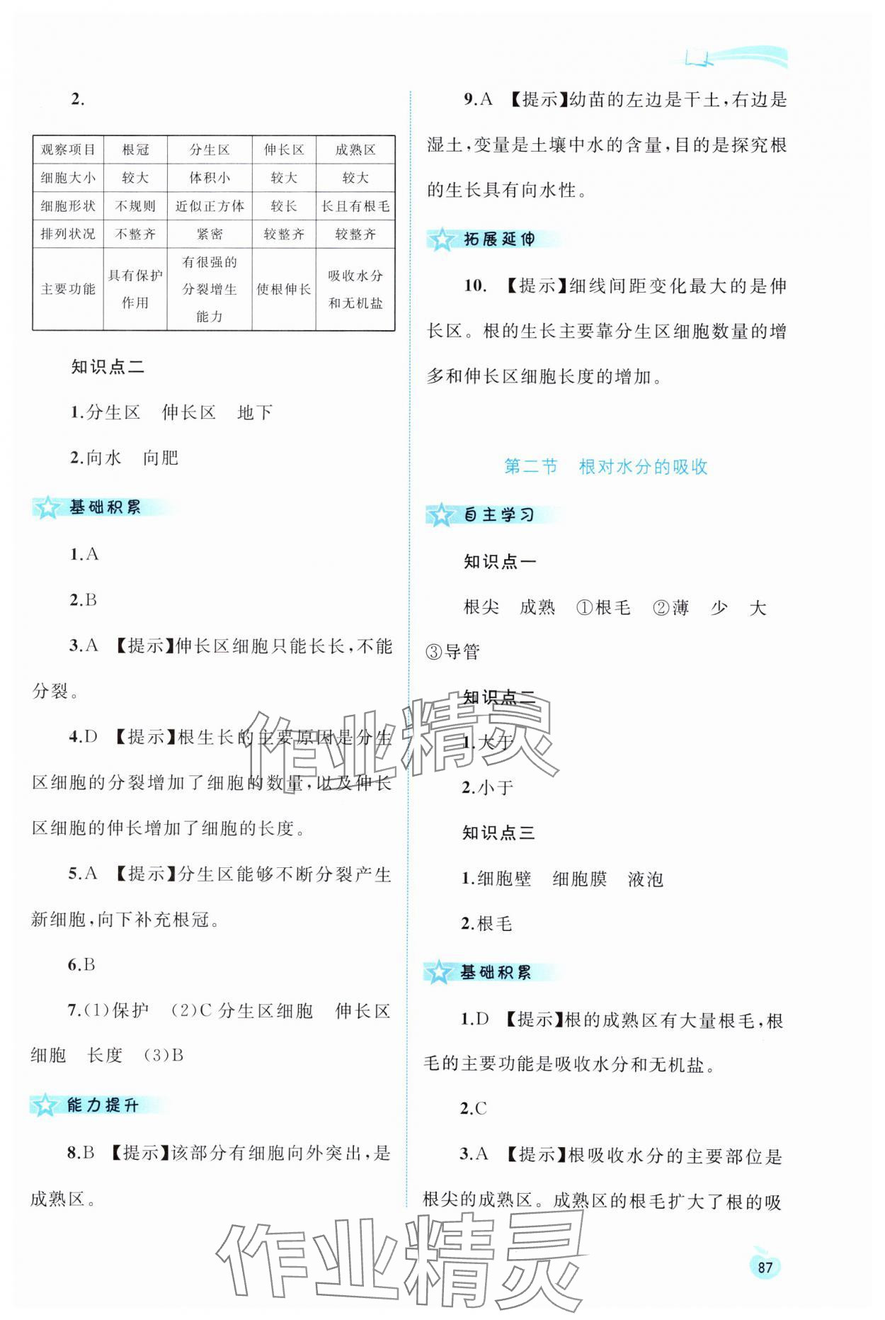 2024年新課程學習與測評同步學習八年級生物上冊冀少版 第5頁