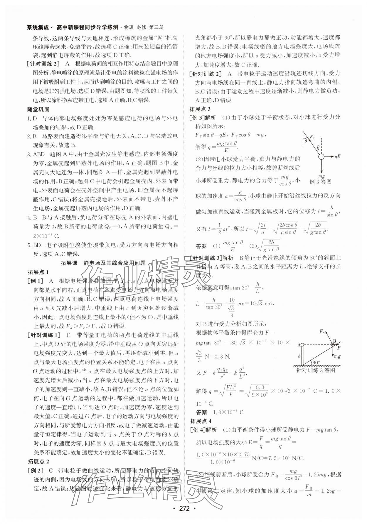 2024年系統(tǒng)集成新課程同步導(dǎo)學(xué)練測高中物理必修第三冊人教版 參考答案第6頁