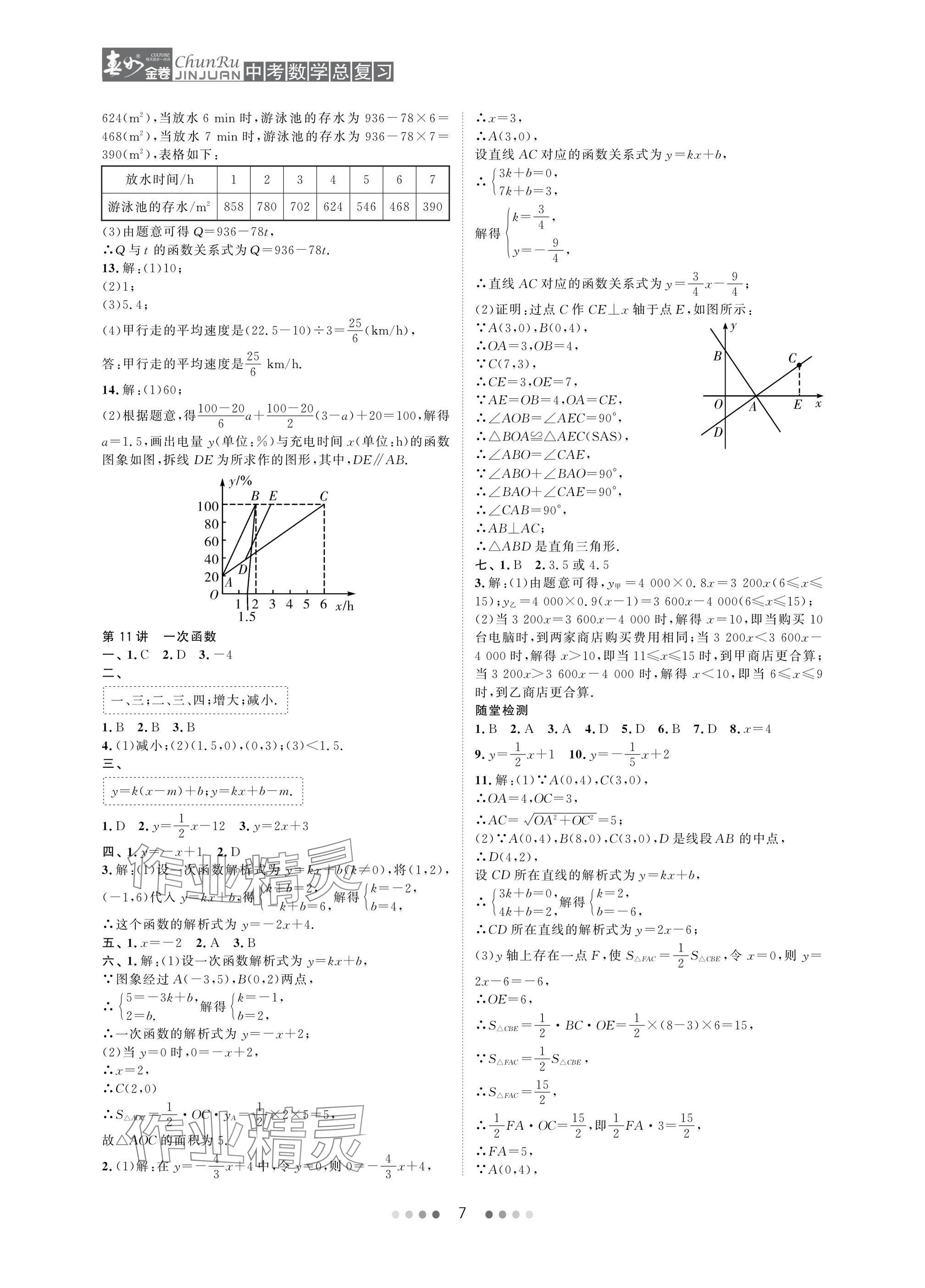 2025年春如金卷中考數(shù)學(xué)總復(fù)習(xí) 參考答案第7頁