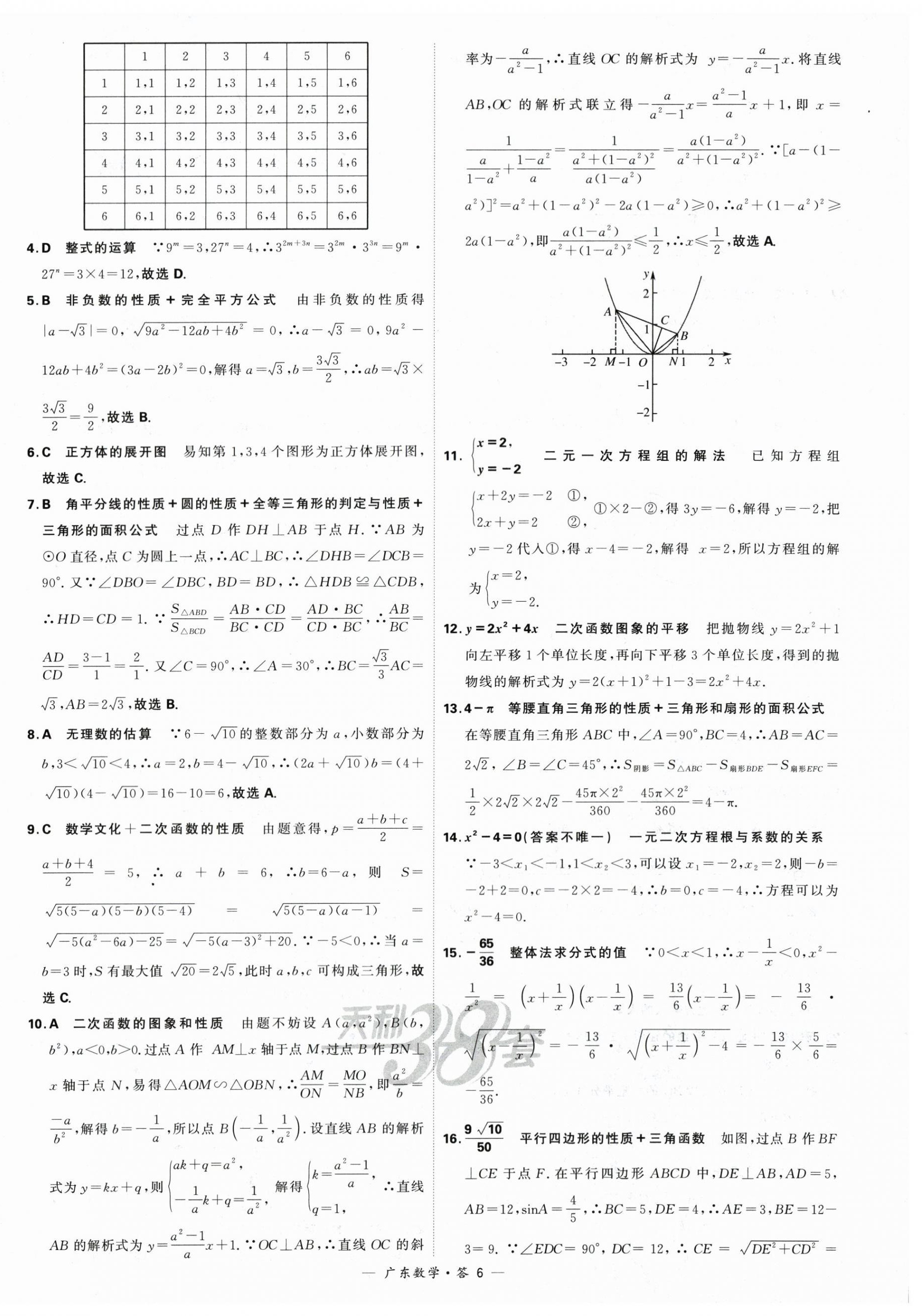 2024年天利38套中考試題精選數(shù)學廣東專用 第6頁